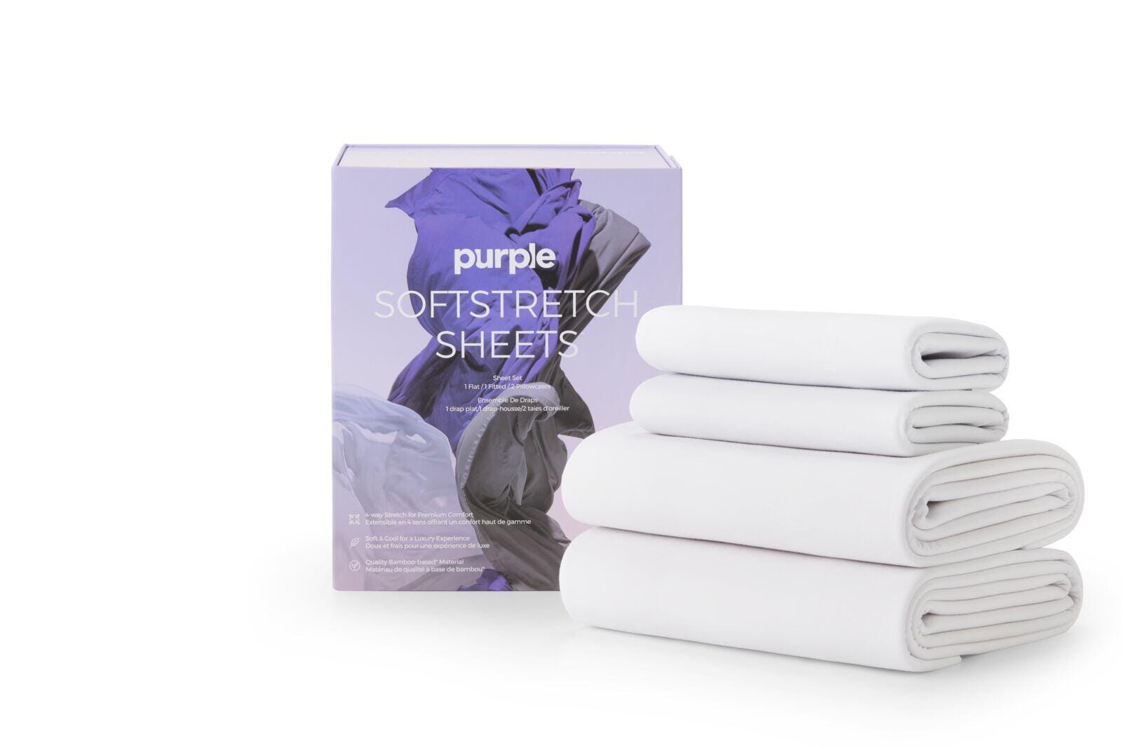 Purple&reg;&nbsp; SoftStretch Sheets Full, White, large