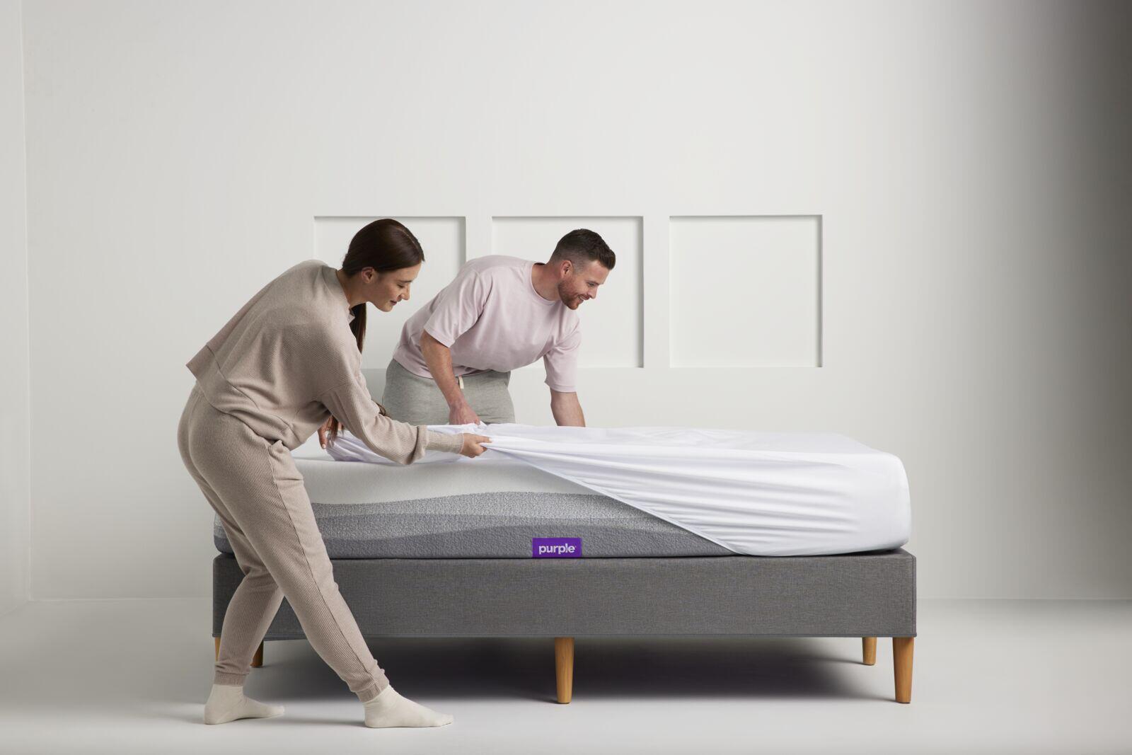 Purple®  SoftStretch Sheets Full, White, large