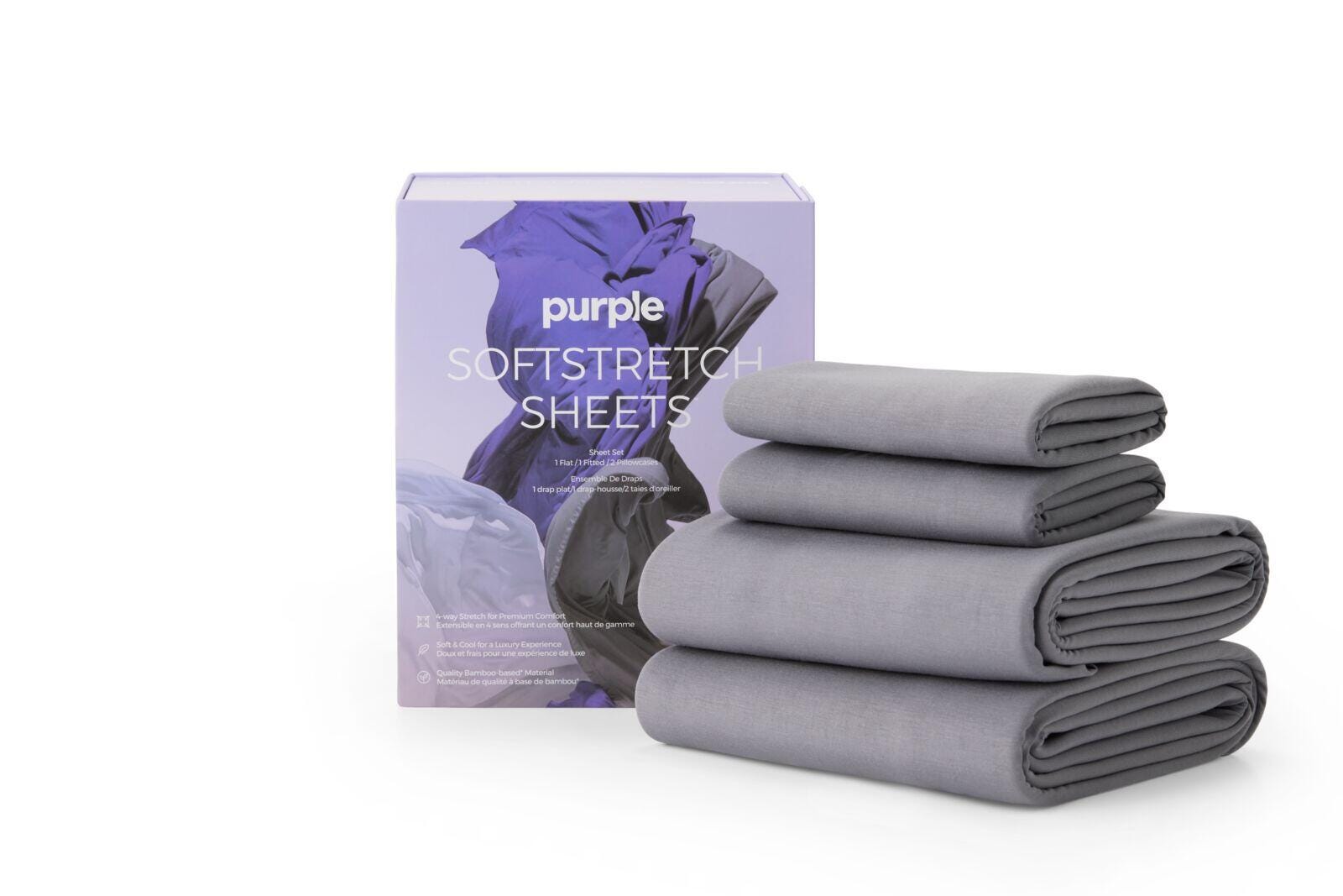 Purple&reg;&nbsp; SoftStretch Sheets Full, Gray, large