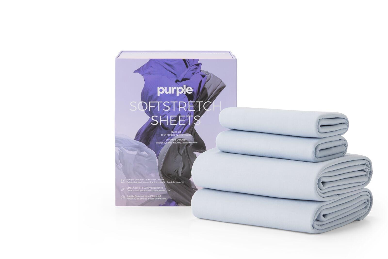 Purple&reg;&nbsp; SoftStretch Sheets King/California King, Light Blue, large