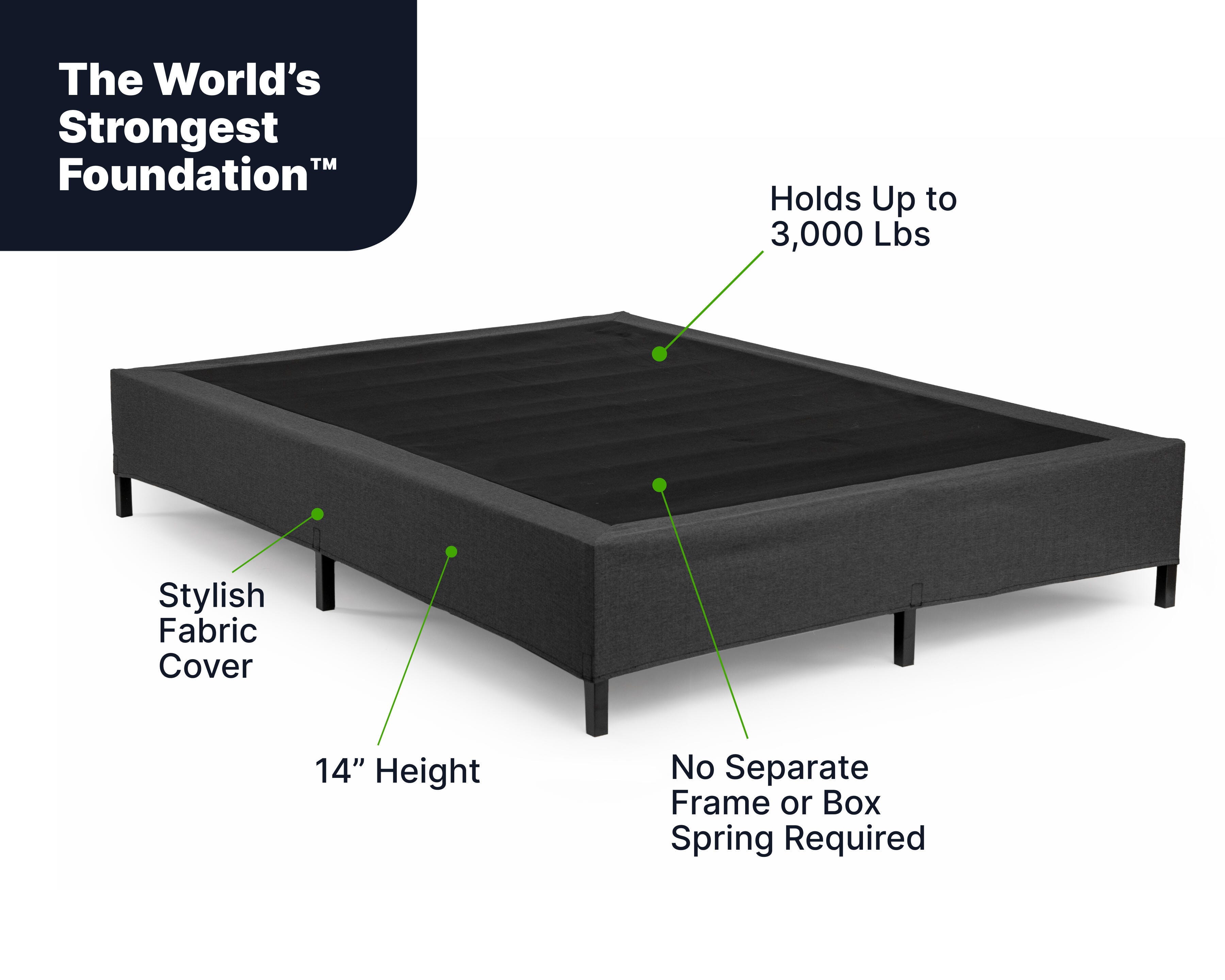 GhostBed All in One Metal Foundation, Black, large