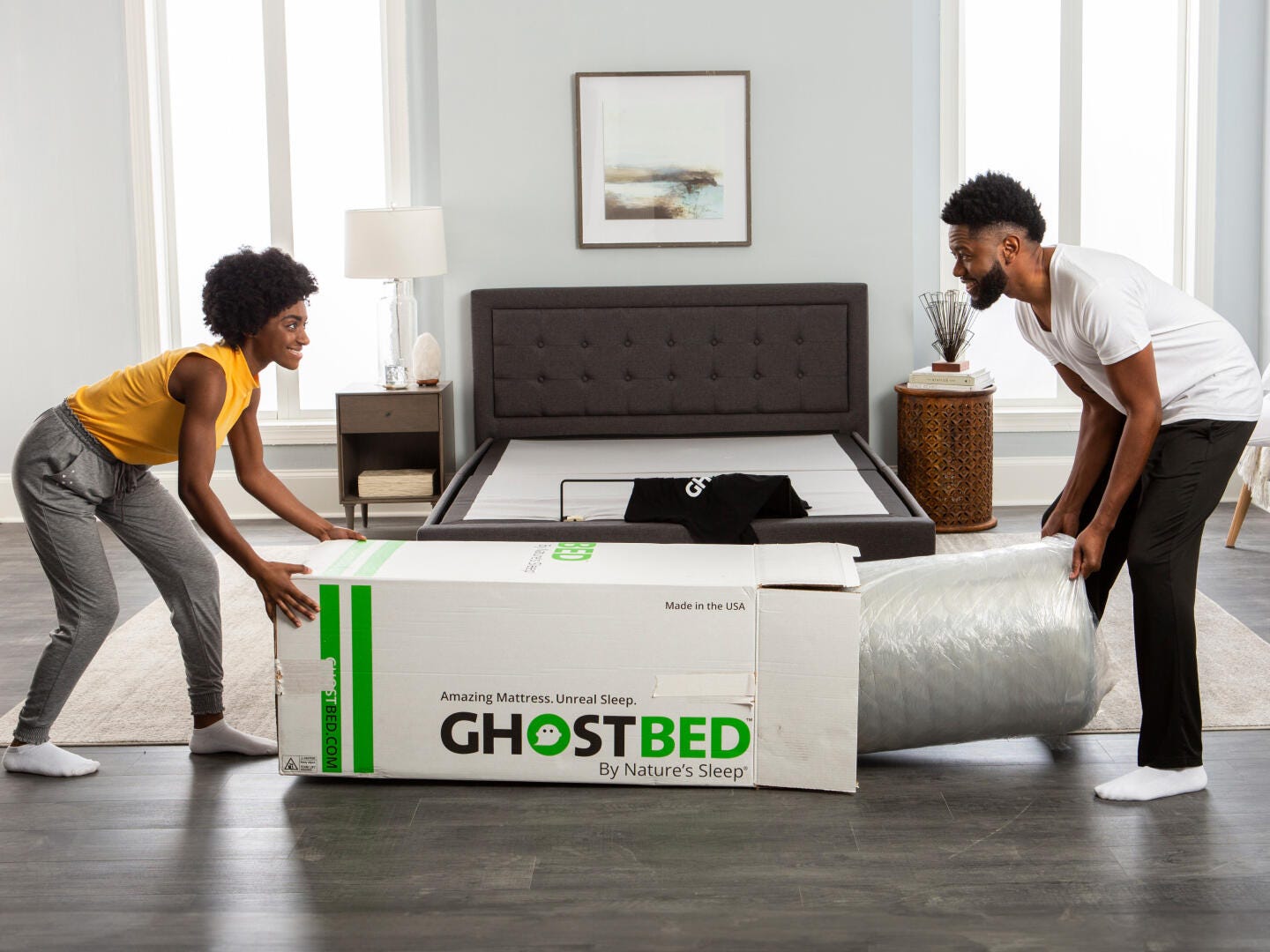GhostBed 3D Matrix Hybrid Queen Mattress, White, large