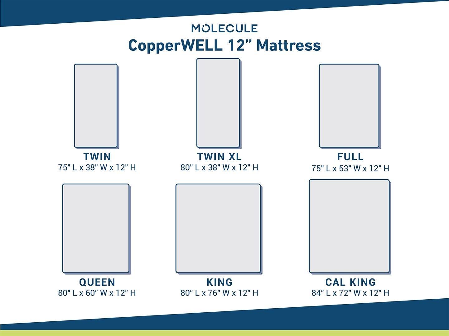 CopperWELL Medium Gel Memory Foam 12 Inch Queen Mattress, White, large