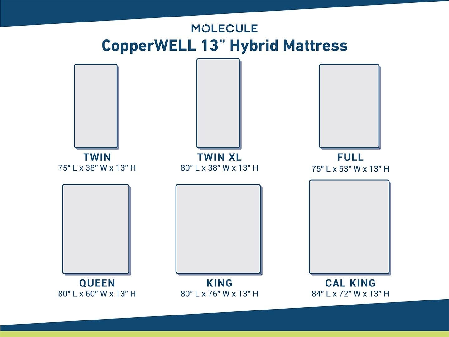 CopperWELL Medium Gel Memory Foam and Innerspring 13 Inch King Mattress, White, large