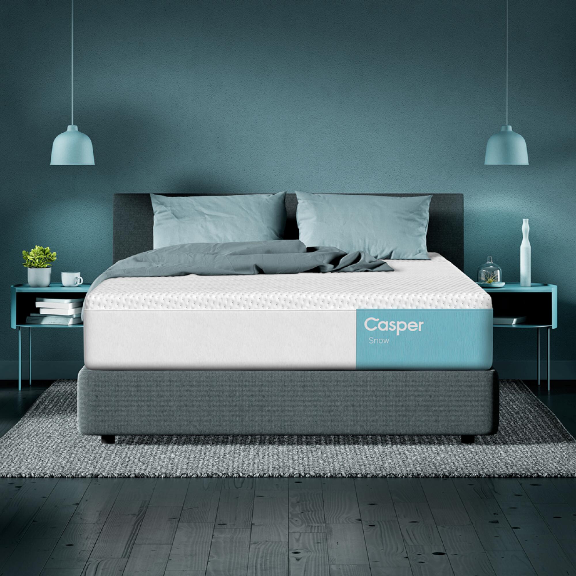 Casper Snow 3.0 Queen Mattress, White/Teal, large