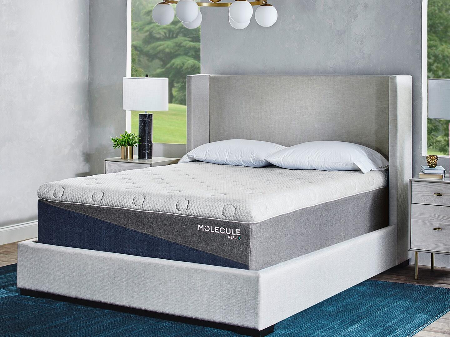 MOLECULE Reflex 14 Inch Hybrid Luxury Firm Twin XL Mattress, Gray, rollover