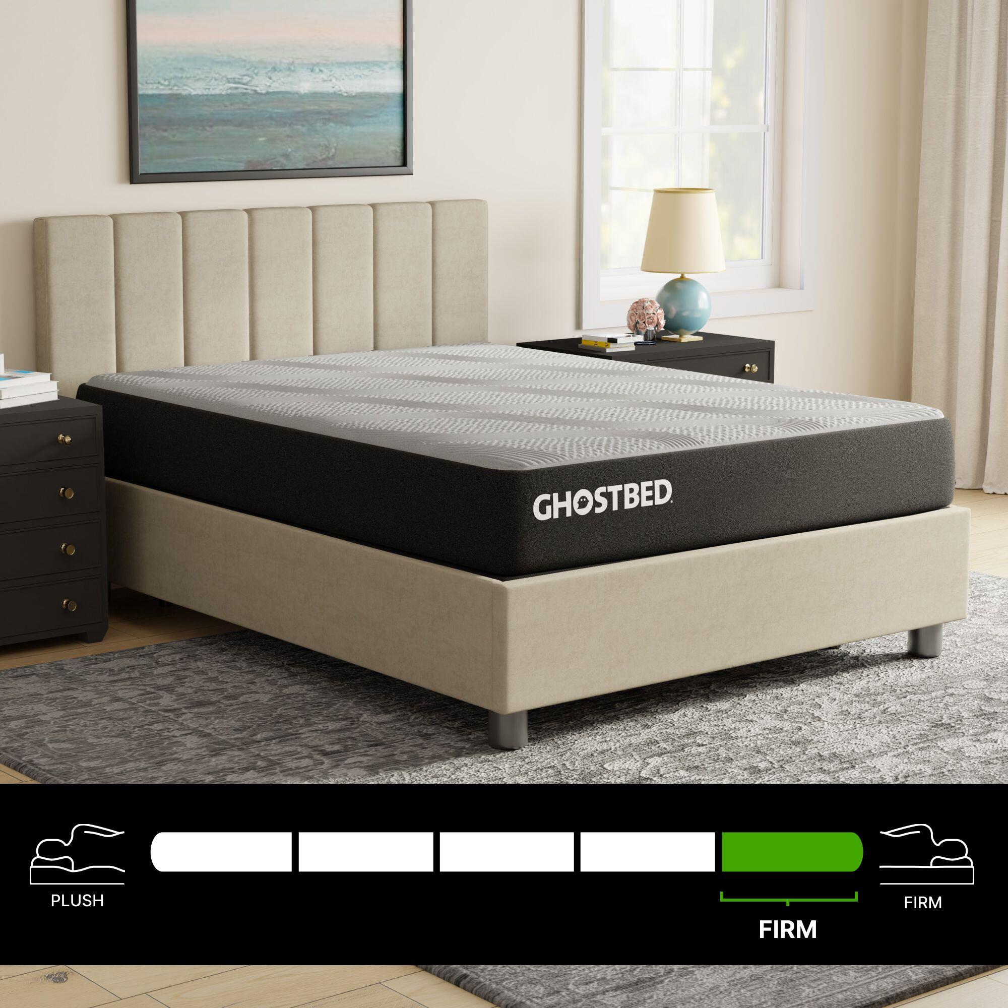 GhostBed Essential Firm Memory Foam Full Mattress, White, large