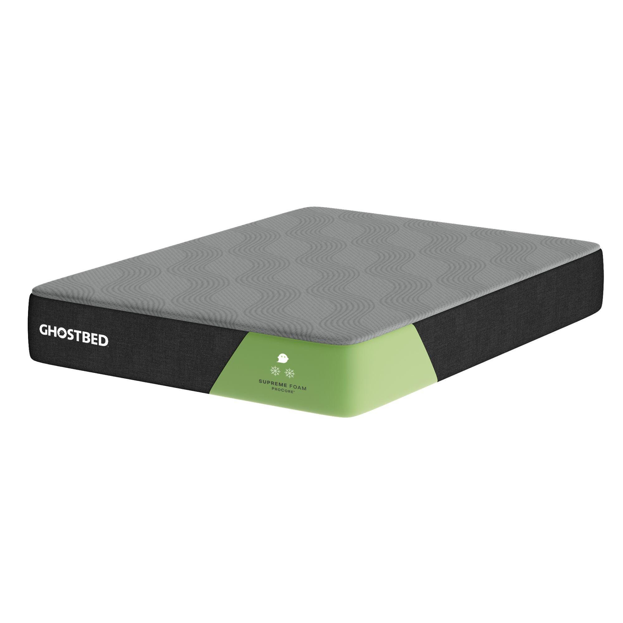 GhostBed Supreme Firm Memory Foam Queen Mattress, Gray, rollover