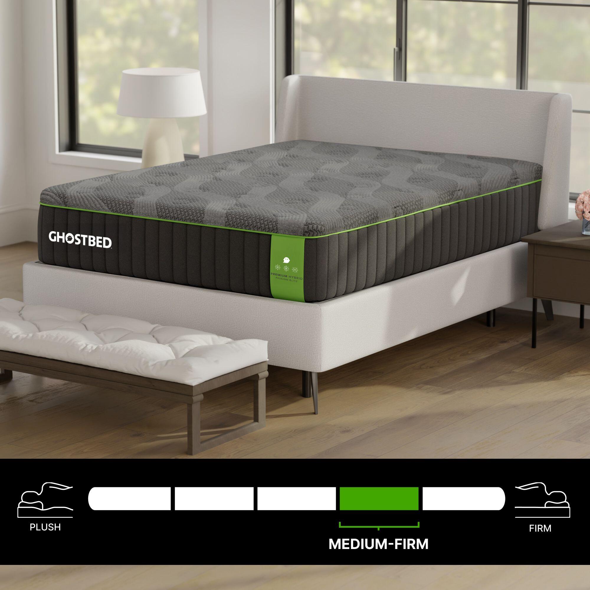 GhostBed Premium Medium Hybrid Queen Mattress, Gray, large
