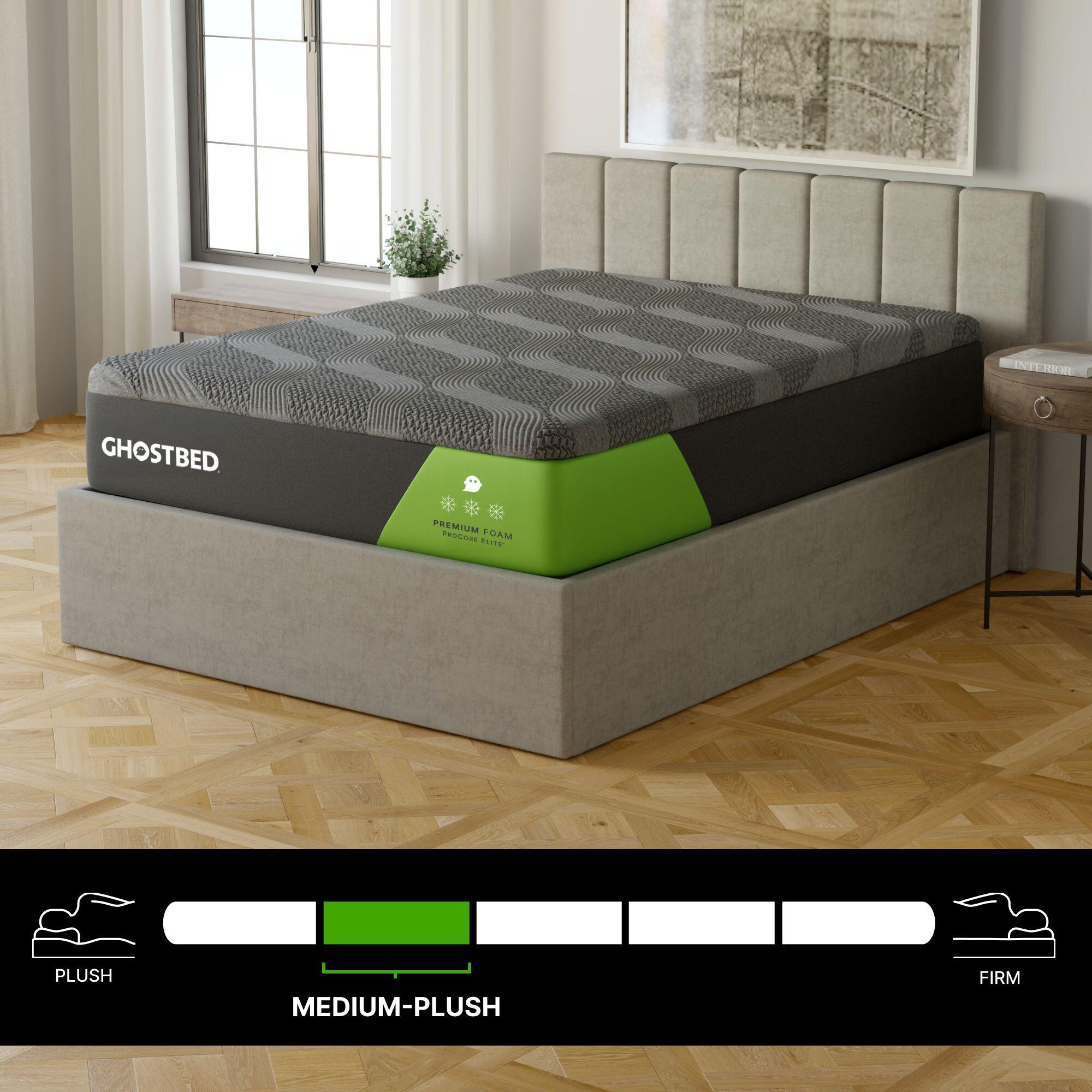 GhostBed Premium Medium Memory Foam King Mattress, Gray, large