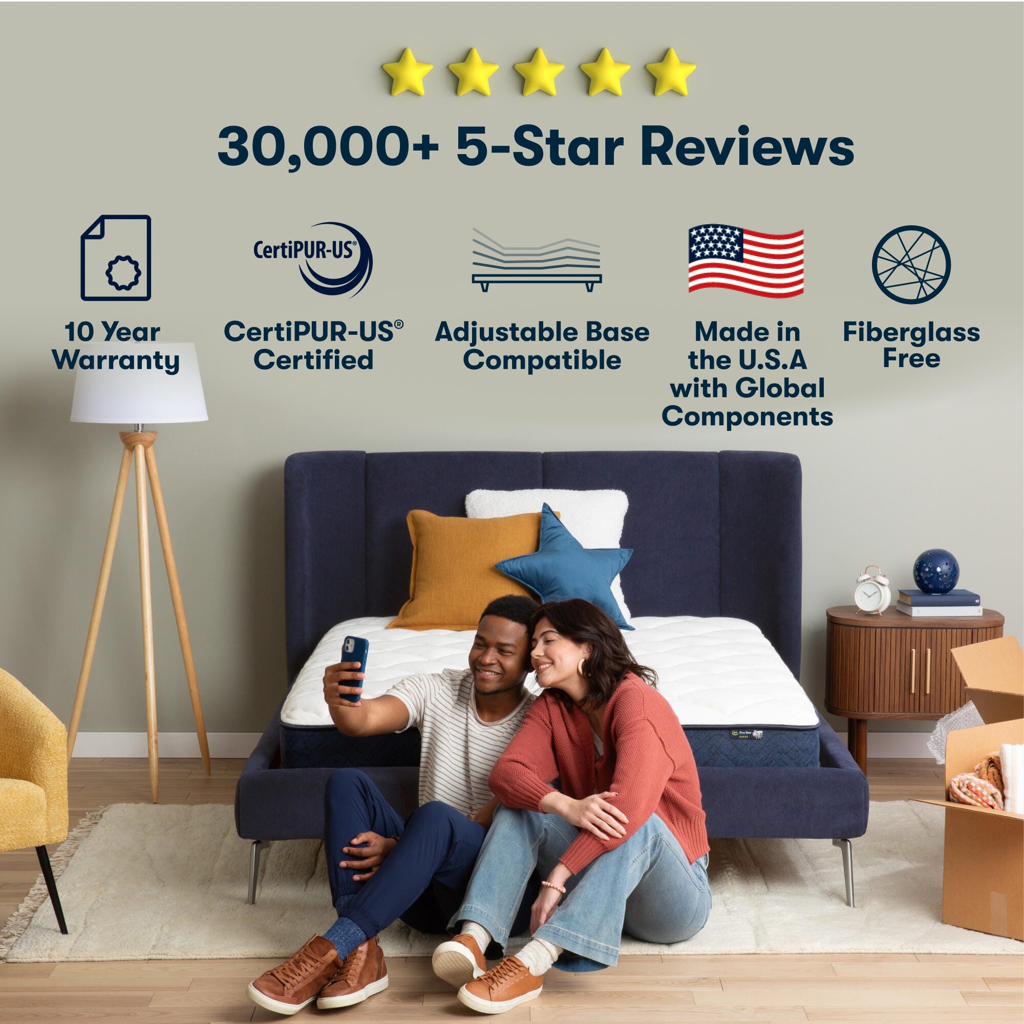 Serta Perfect Day 16" Plush Pillow Top King Mattress, Off White, large