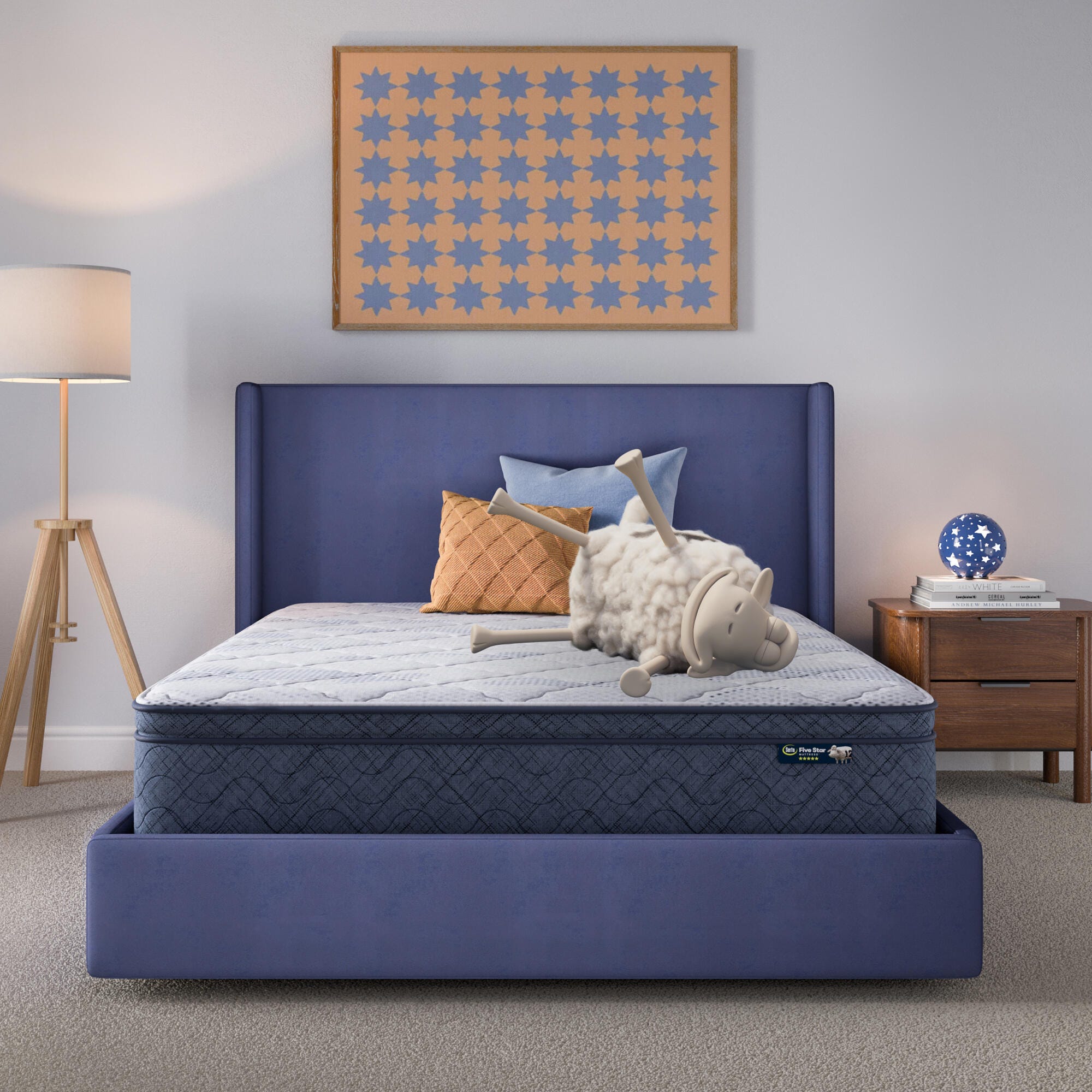 Perfect Day Plush King Mattress, Navy Blue, rollover