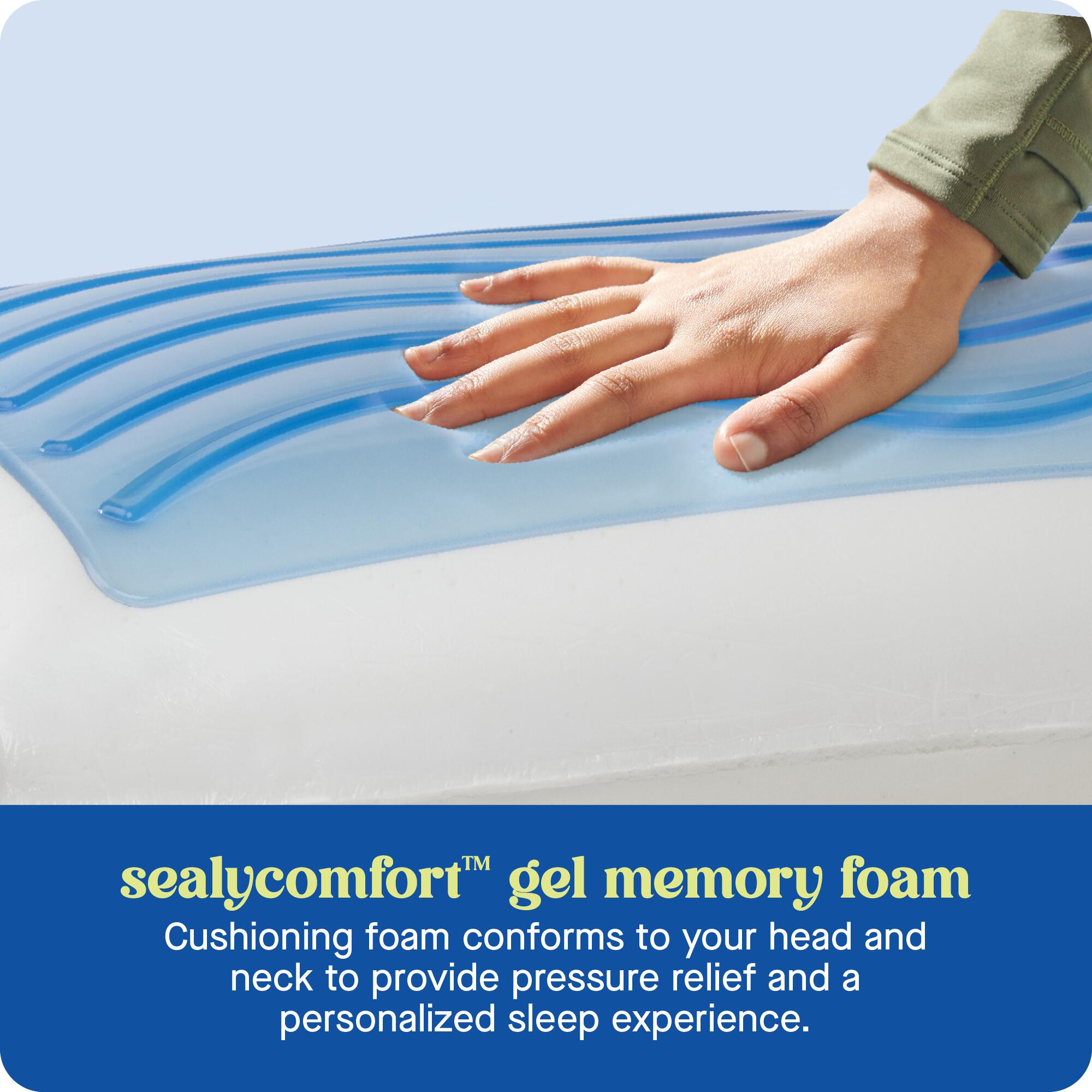 Sealy Dreamlife Standard Memory Foam Pillow, White, large