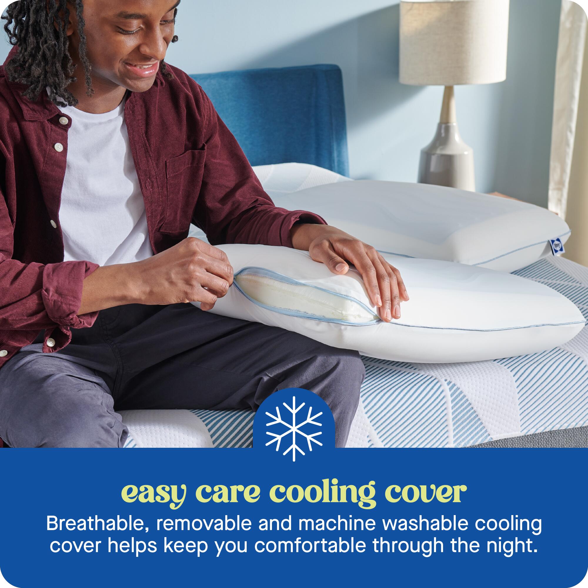 Sealy Dreamlife Standard Memory Foam Pillow, White, large