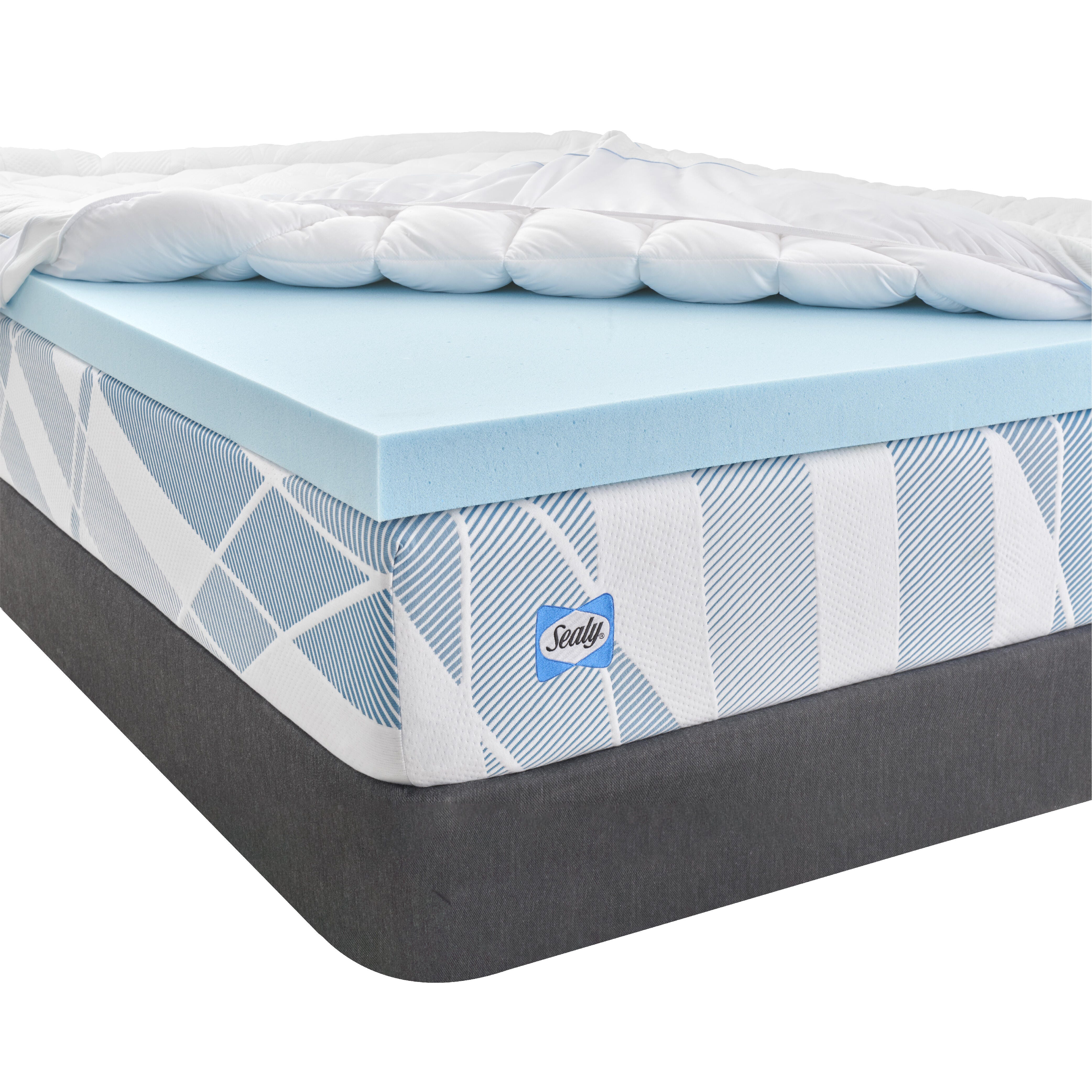 Sealy Dreamlife King Mattress Topper, White, large