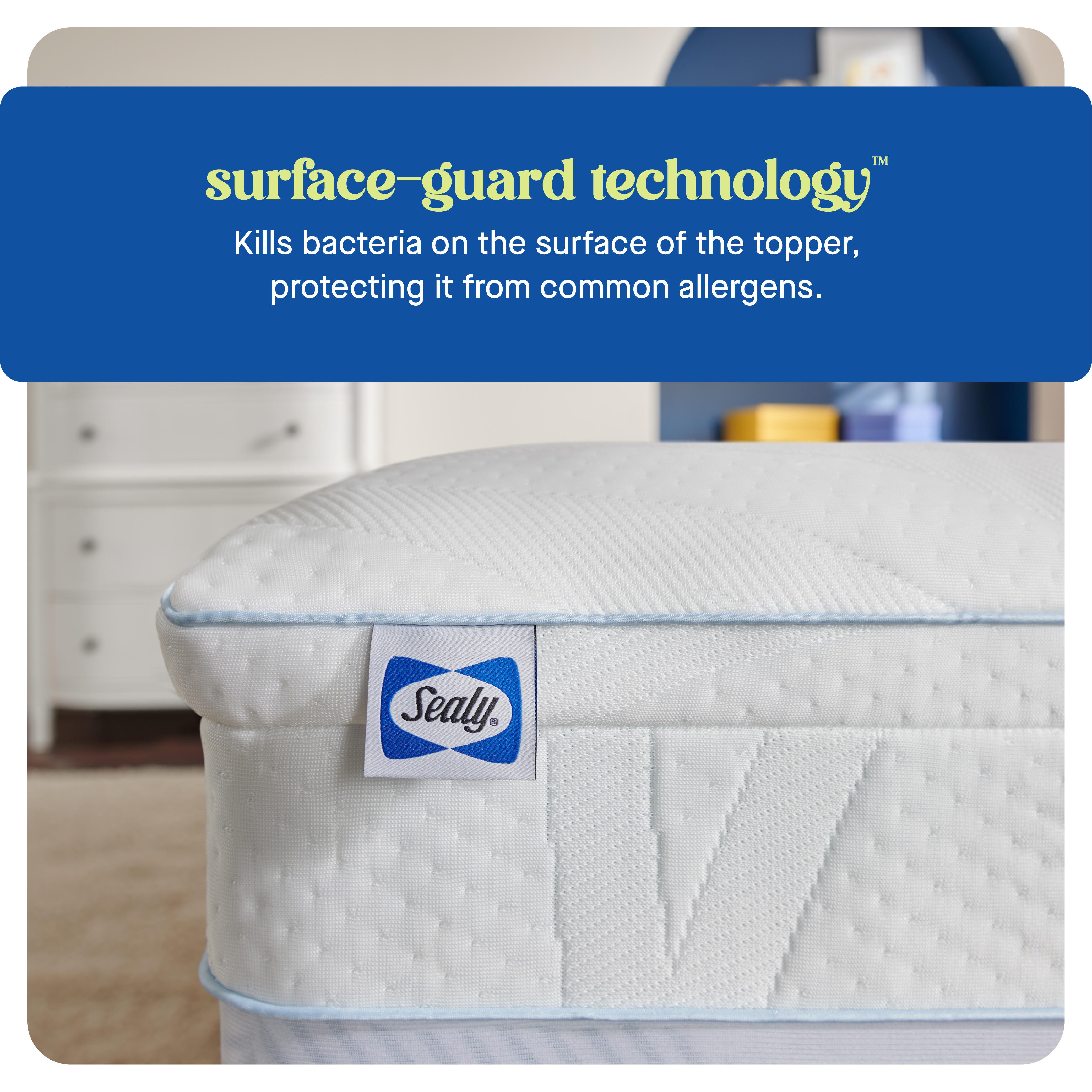 Sealy Dreamlife Queen Mattress Topper, White, large