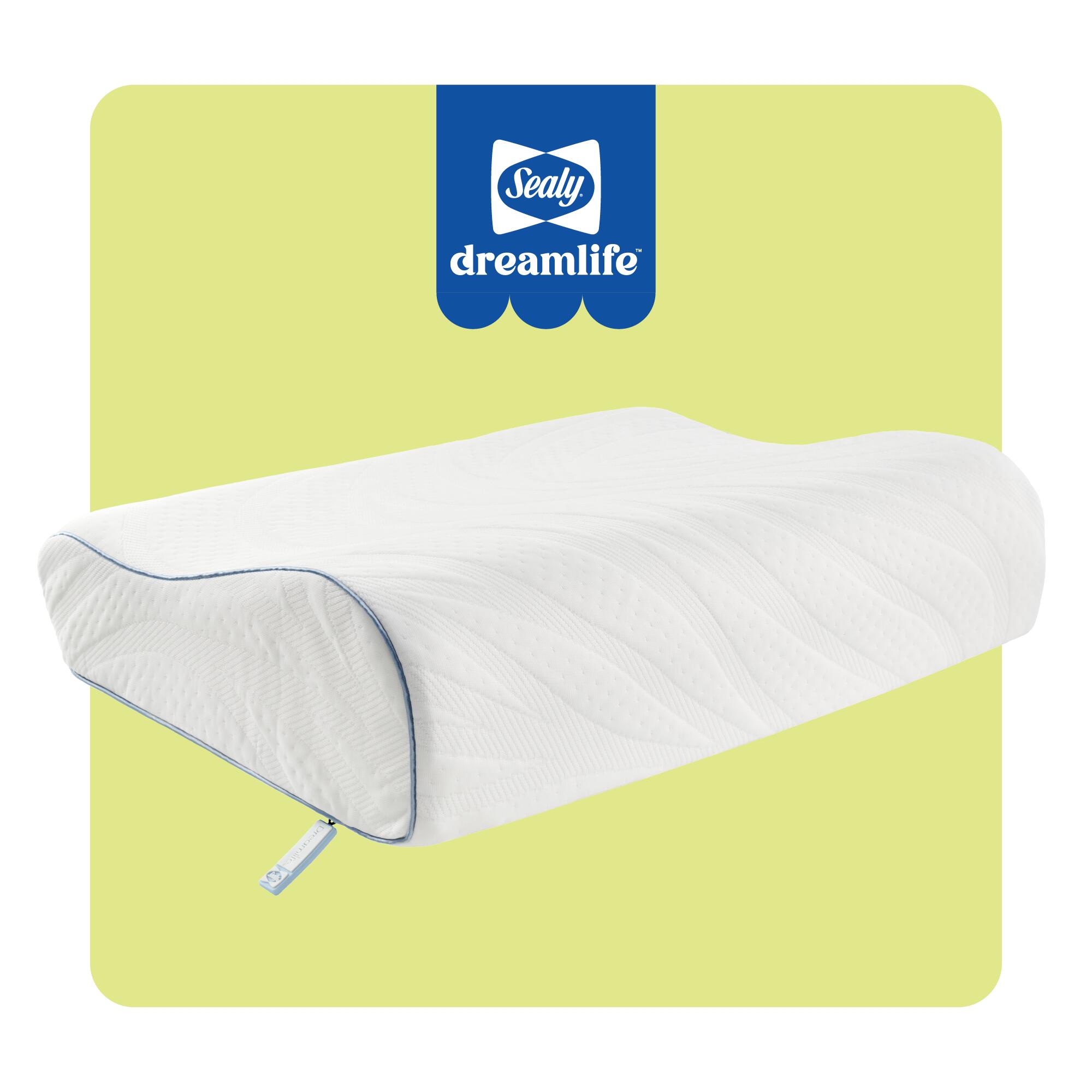 Sealy Dreamlife Ergonomic Standard Memory Foam Pillow, , rollover