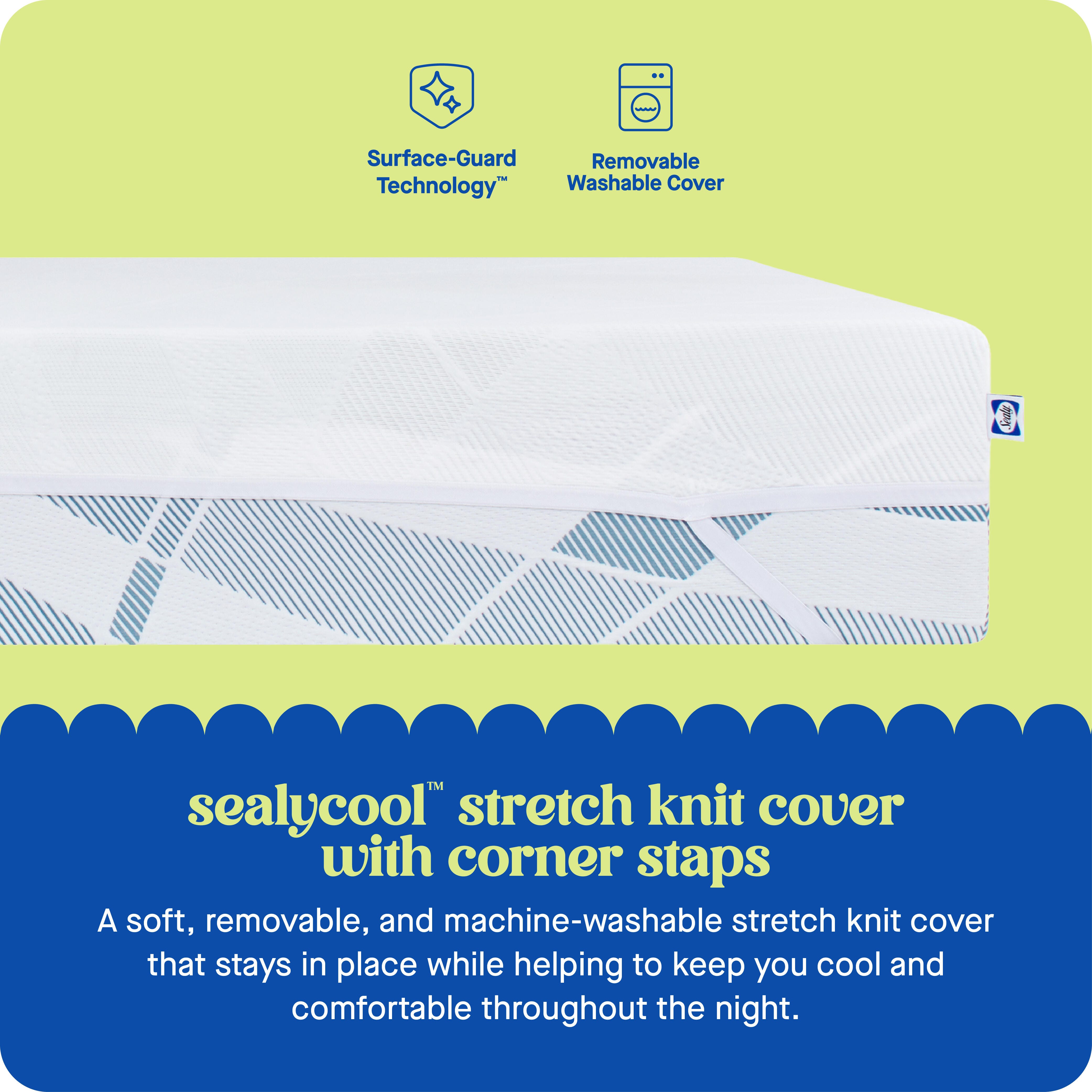 Sealy Dreamlife Cozy Queen Mattress Topper, White, large