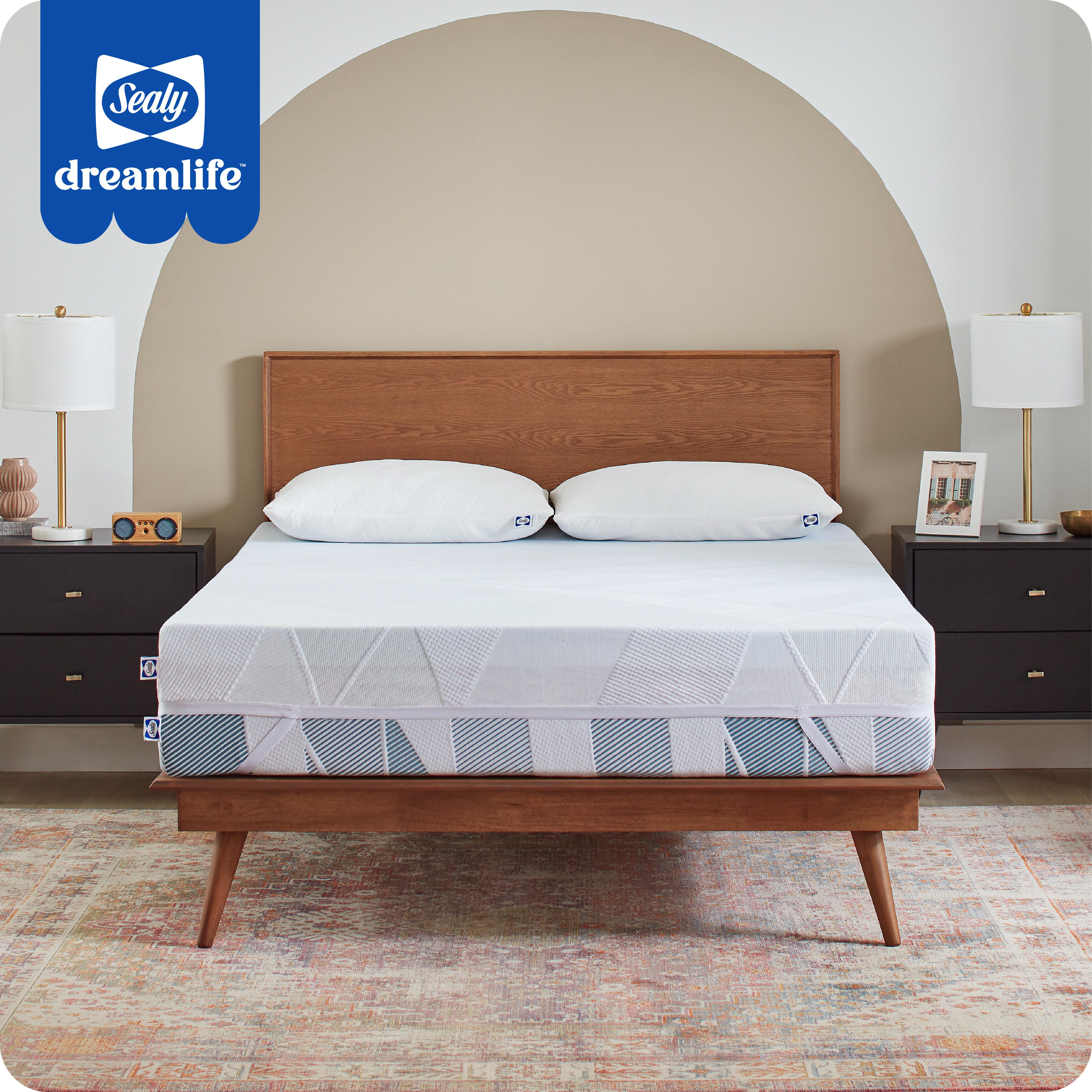 Sealy Dreamlife Cozy Full Mattress Topper, White, rollover