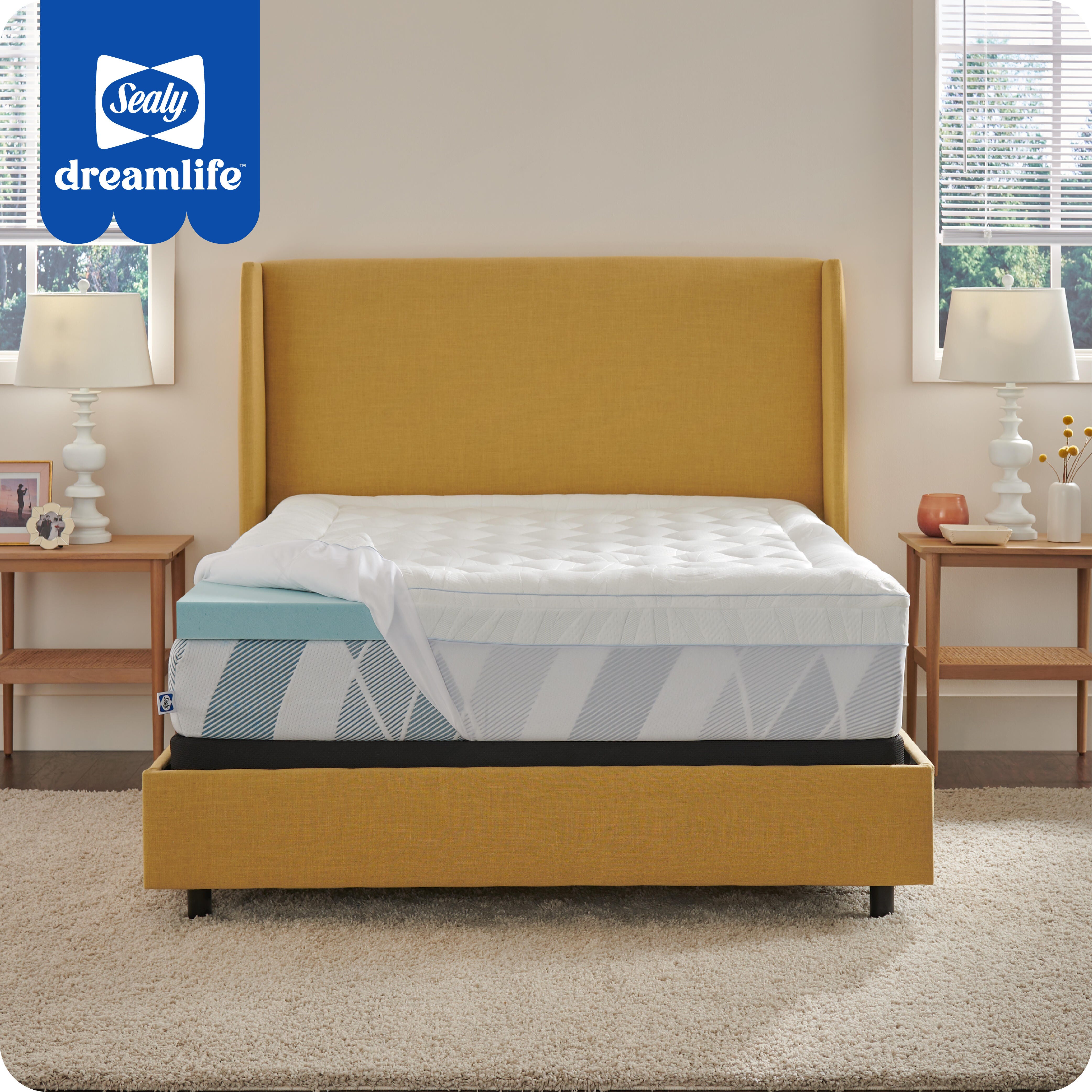 Sealy Dreamlife Twin XL Mattress Topper, White, rollover