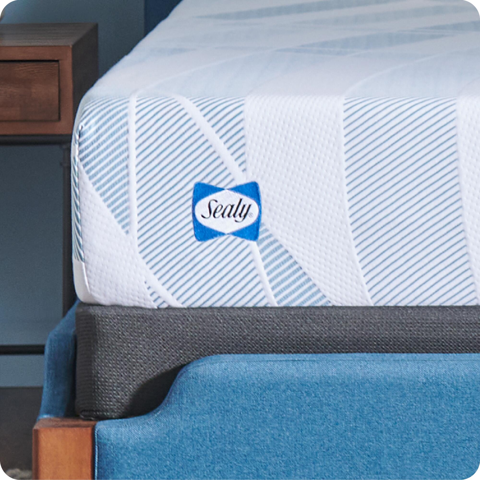 Sealy Dreamlife Medium Memory Foam Queen Mattress, Blue/White/Gray, large