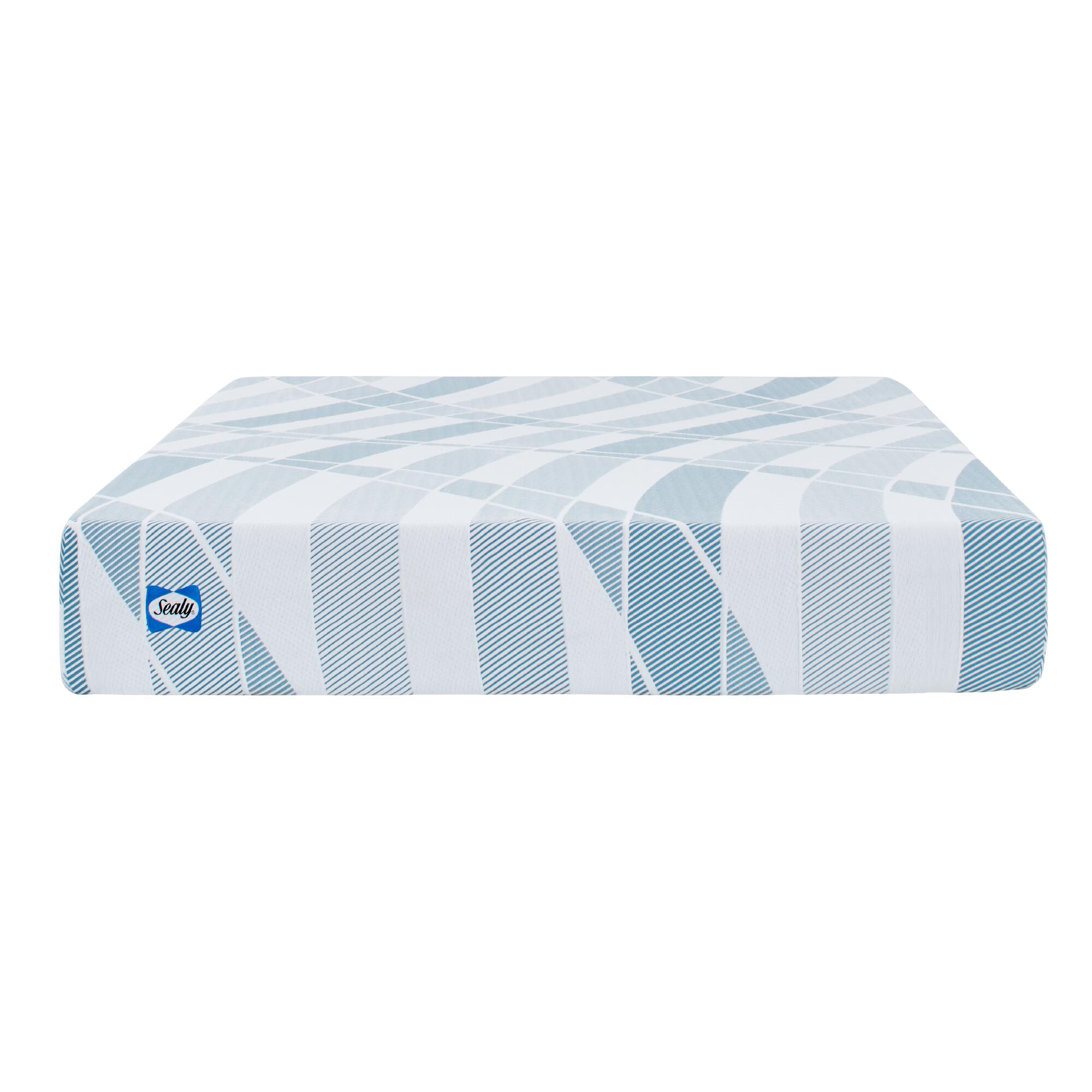 Sealy Dreamlife Medium Memory Foam Queen Mattress, Blue/White/Gray, large