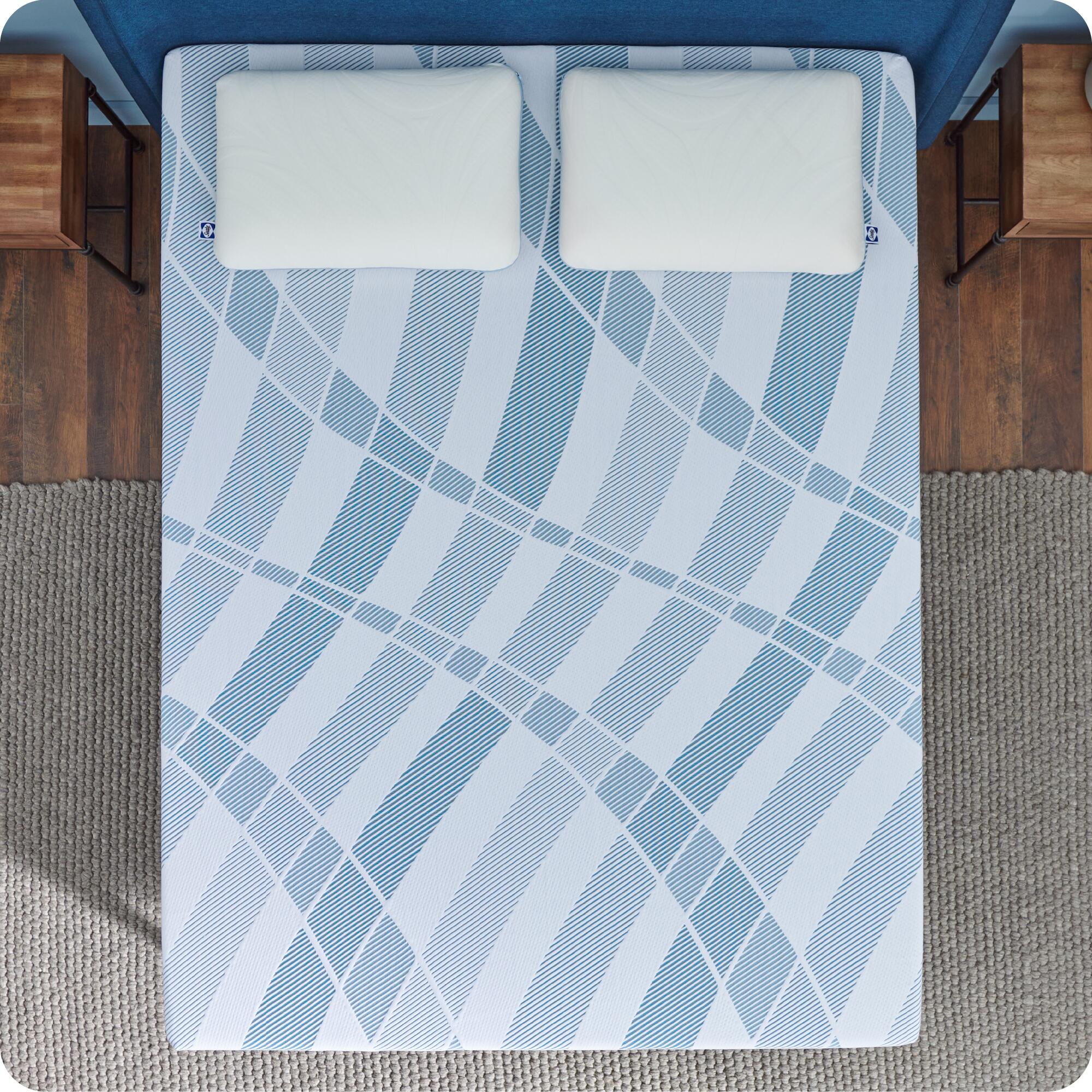 Sealy Dreamlife Solid Medium Memory Foam Twin Mattress, Blue/White/Gray, large