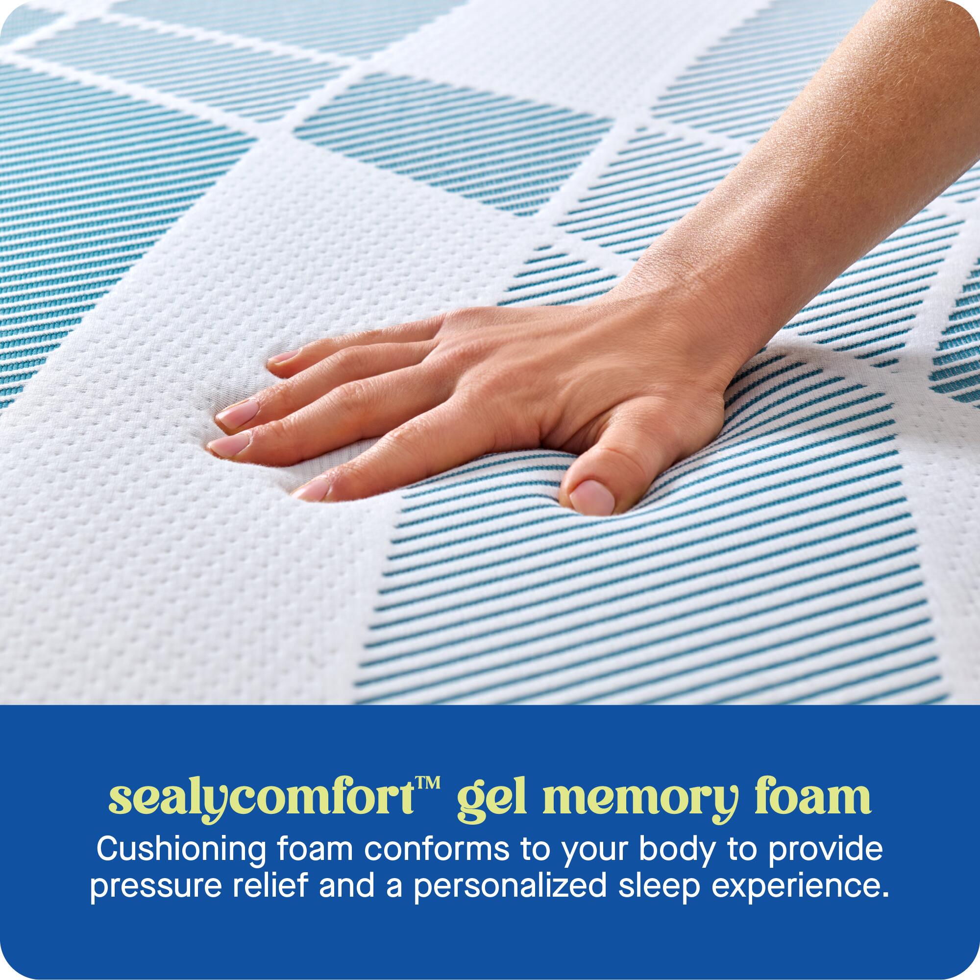 Sealy Dreamlife Cozy Medium Memory Foam King Mattress, Blue/White/Gray, large