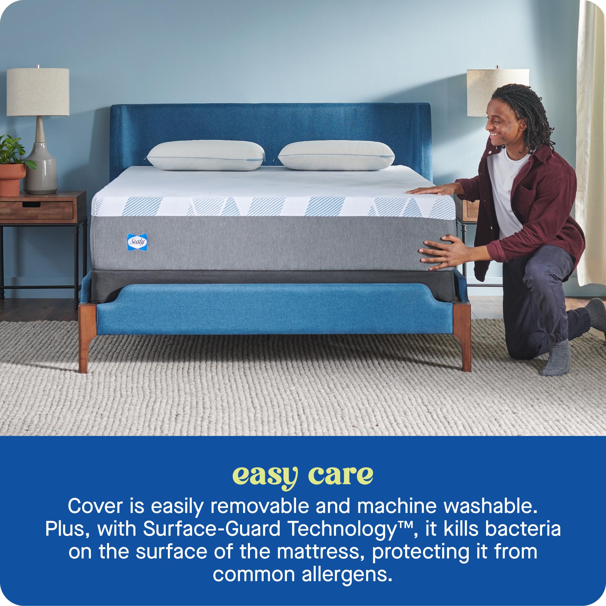 Sealy Dreamlife Cozy Medium Memory Foam Twin Mattress, Blue/White/Gray, large