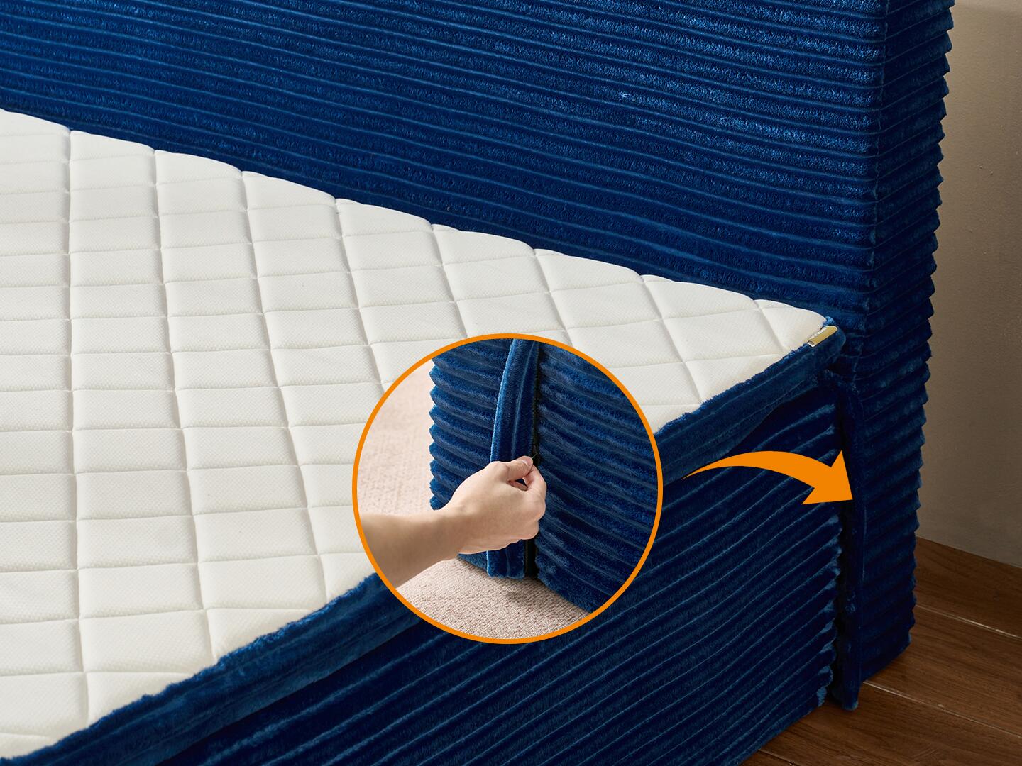 HOMLUX Medium Full Mattress, Blue, large
