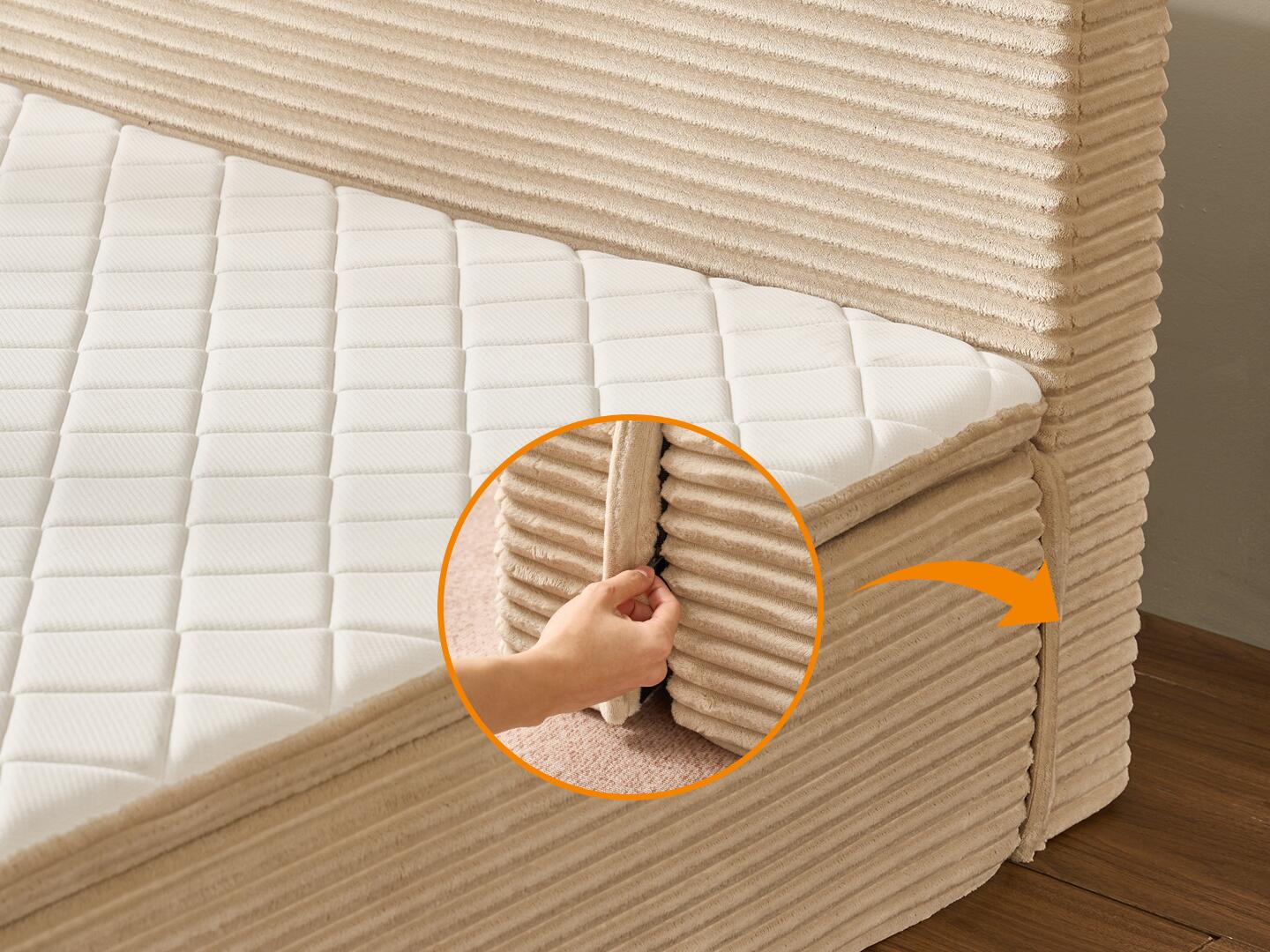 HOMLUX Medium Full Mattress, Beige, large