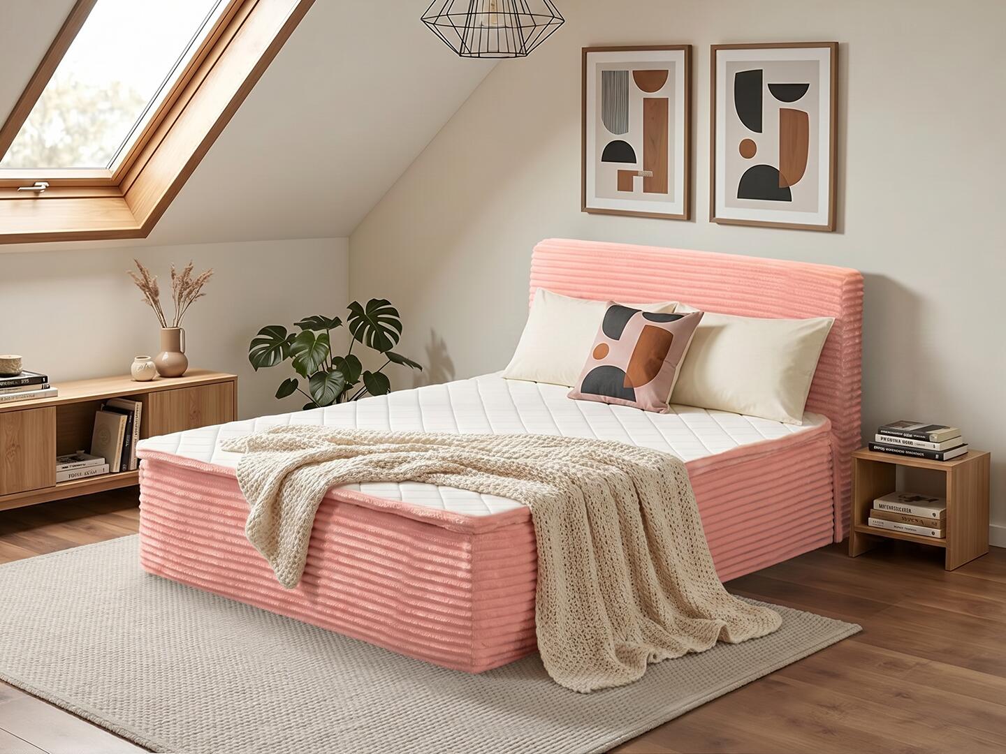 HOMLUX Medium Full Mattress, Pink, large