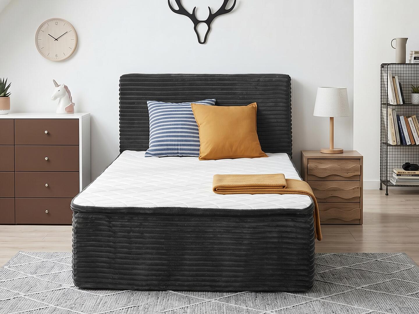 HOMLUX Medium&nbsp;Twin Mattress, Gray, rollover