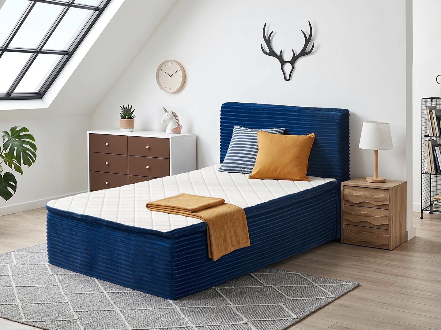 HOMLUX Medium Twin Mattress, Blue, large