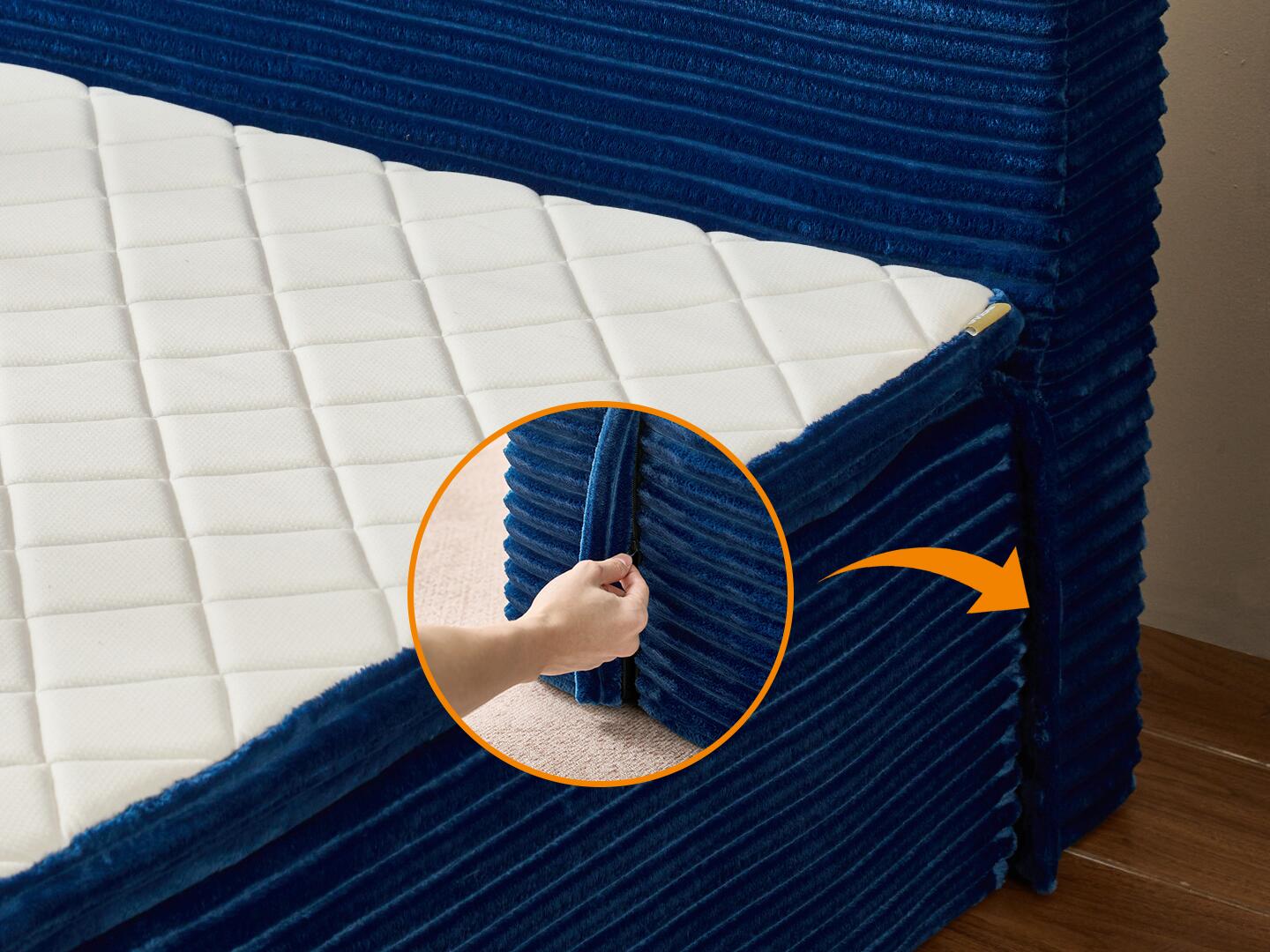 HOMLUX Medium Twin Mattress, Blue, large