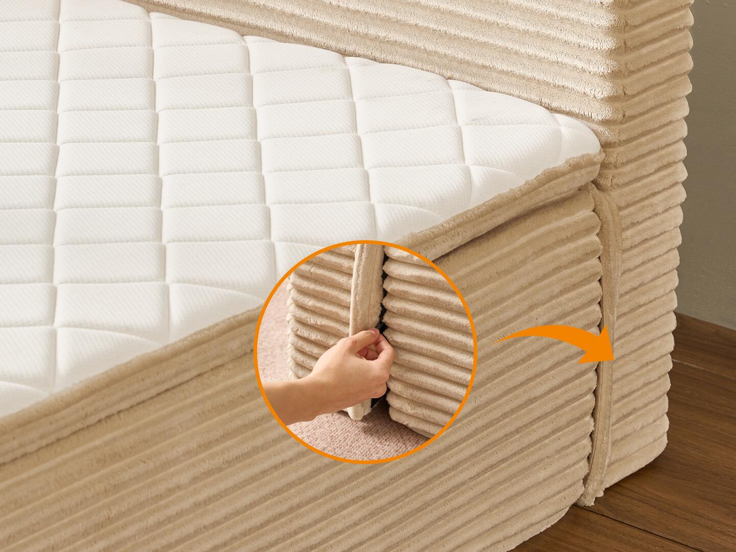 HOMLUX Medium Twin Mattress, Beige, large