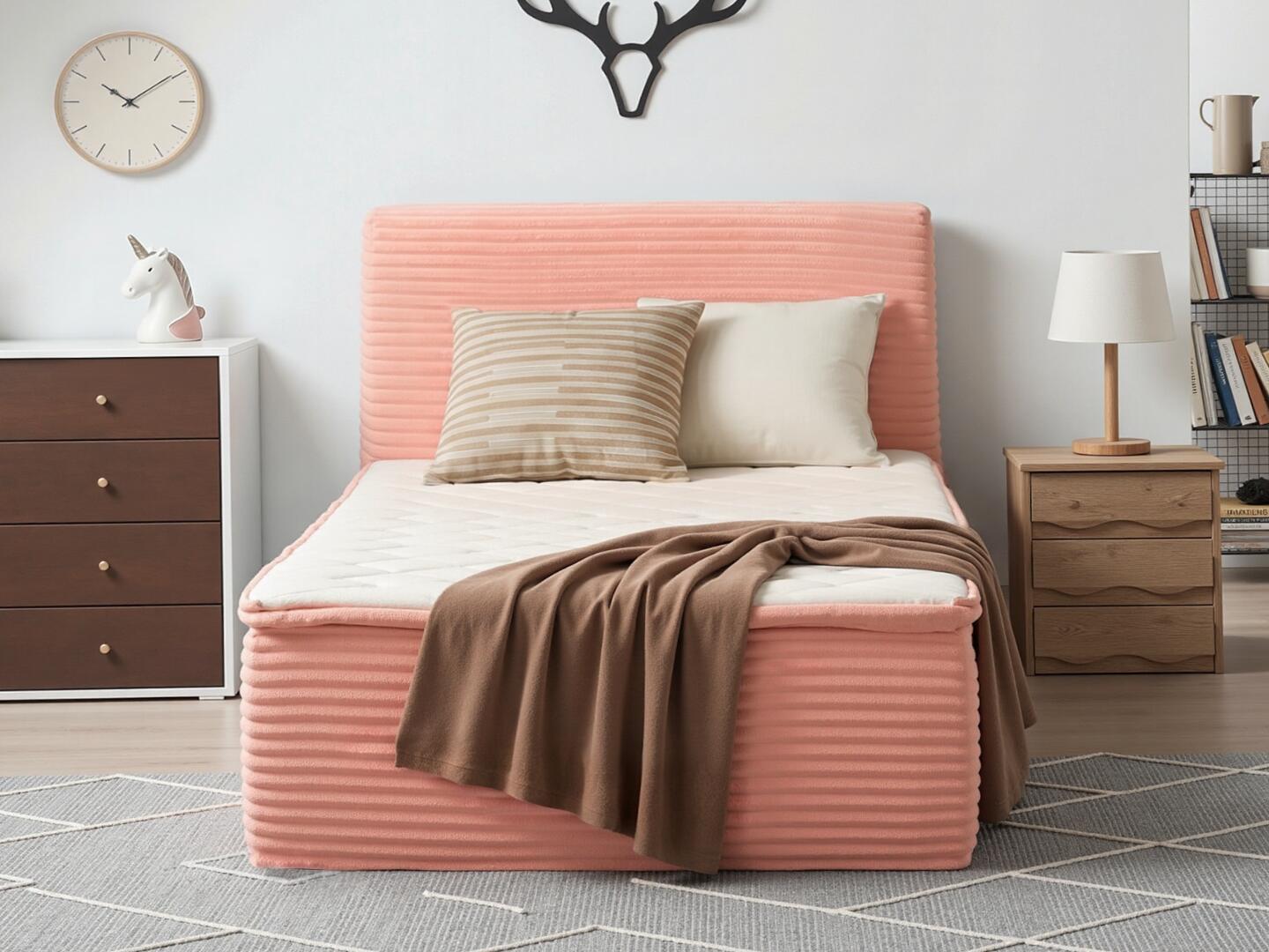 HOMLUX Medium Twin Mattress, Pink, large