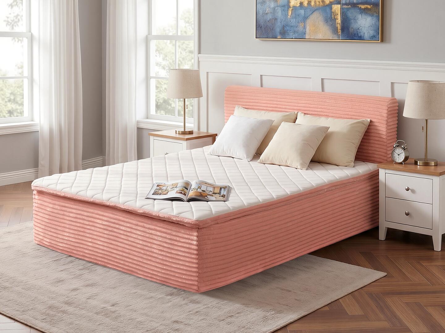 HOMLUX Medium Queen Mattress, Pink, large