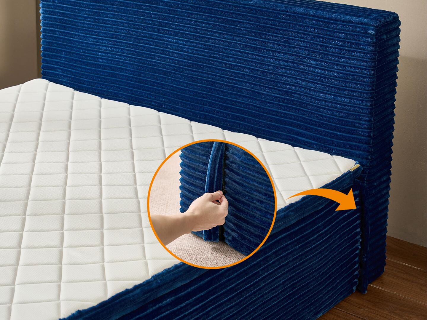 HOMLUX Medium Queen Mattress, Blue, large