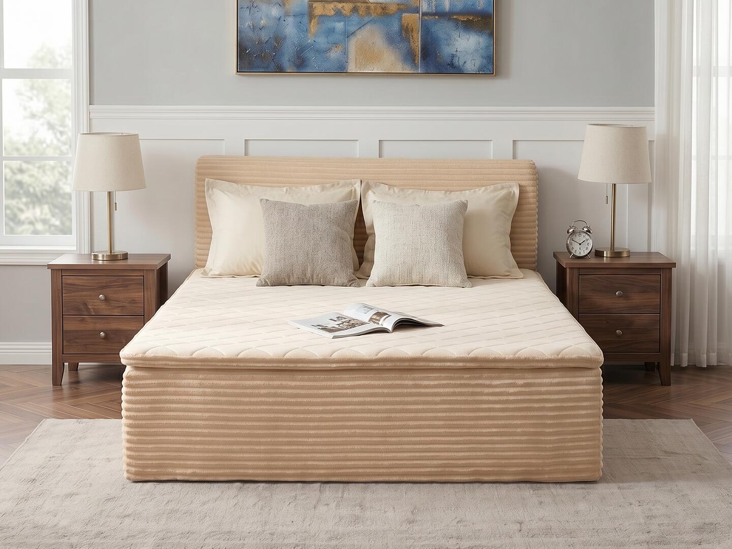 HOMLUX Medium Queen Mattress, Beige, large