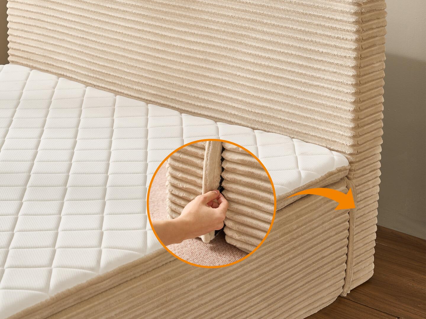 HOMLUX Medium Queen Mattress, Beige, large