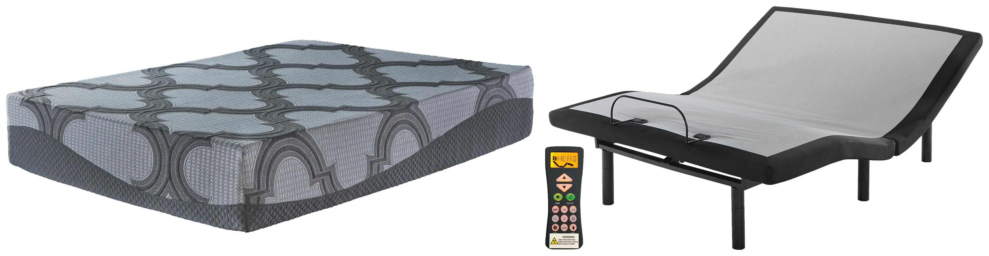 12 Inch Ashley Hybrid Queen adjustable Base and Mattress, , large