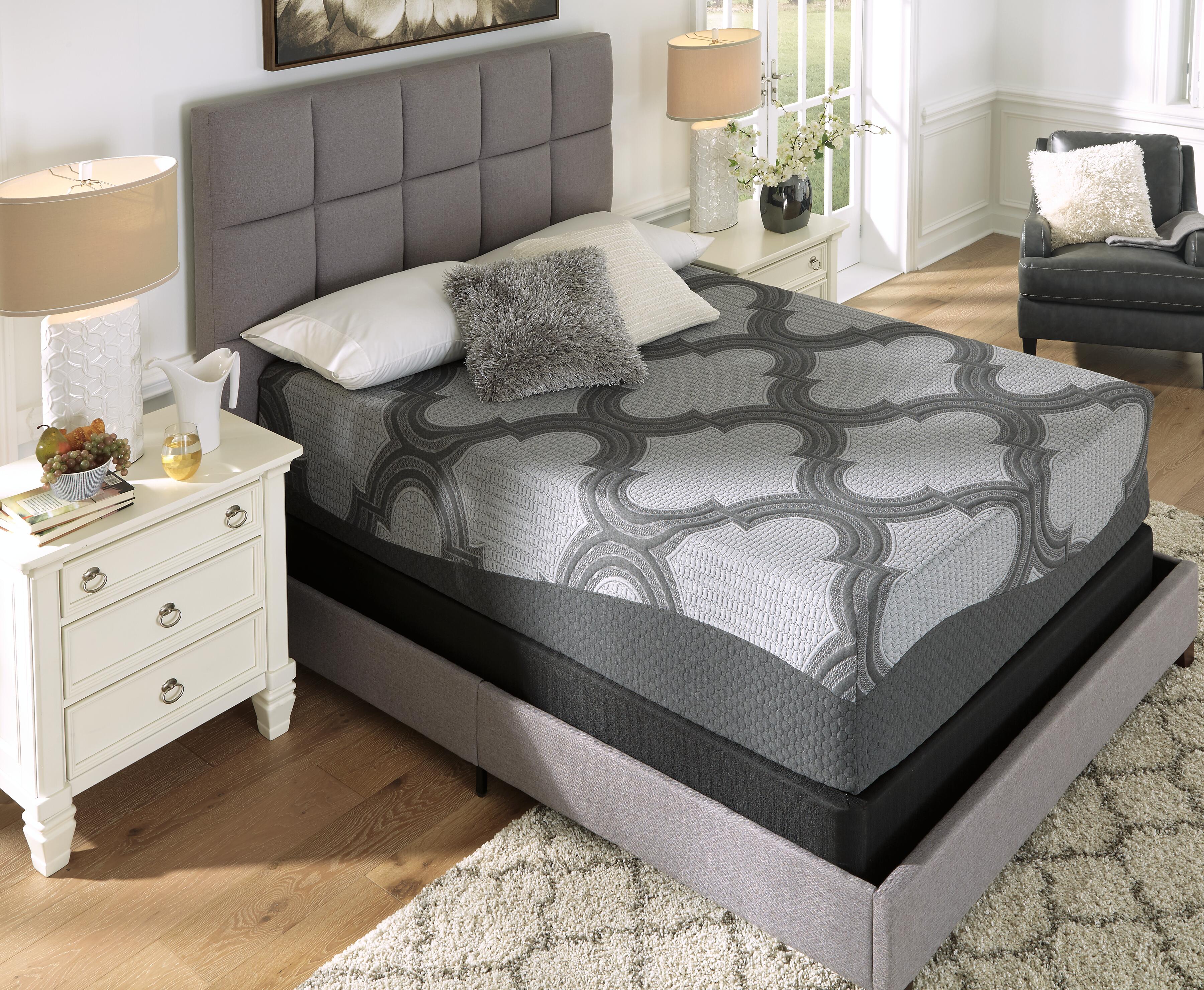 14 Inch Ashley Hybrid King Mattress, Gray, large
