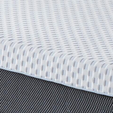 10 Inch Chime Elite Full Memory Foam Mattress in a box, White/Blue, large