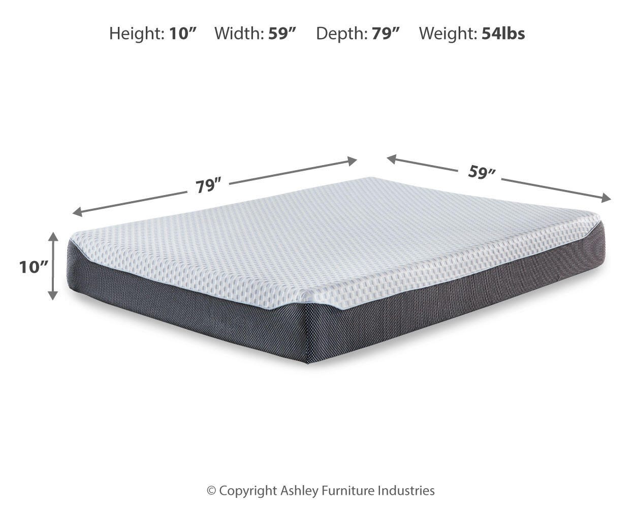 Ashley Sleep Gruve 10 Inch Firm Memory Foam Queen Mattress