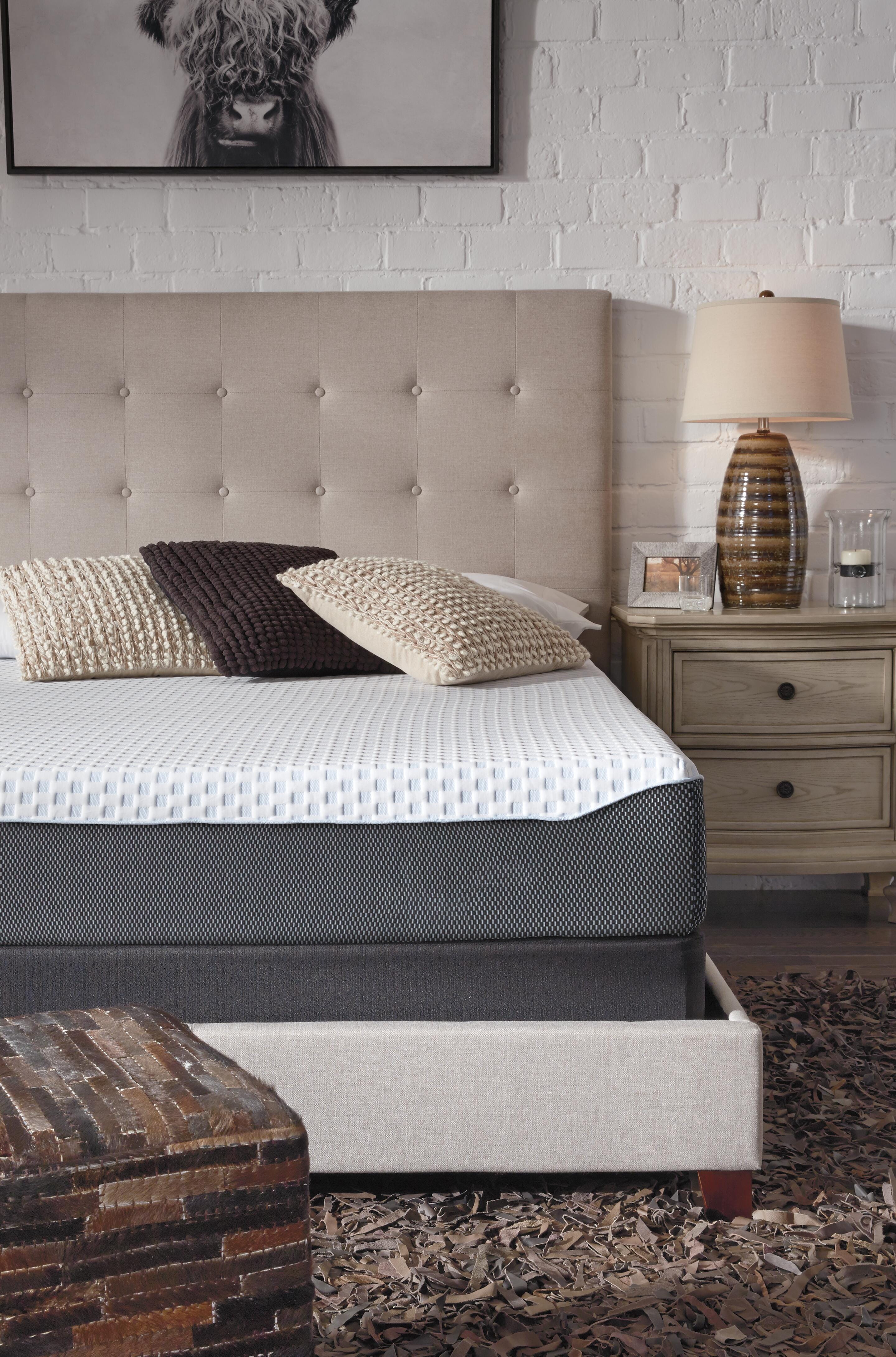 10 Inch Chime Elite Twin Memory Foam Mattress in a box, White/Blue, large