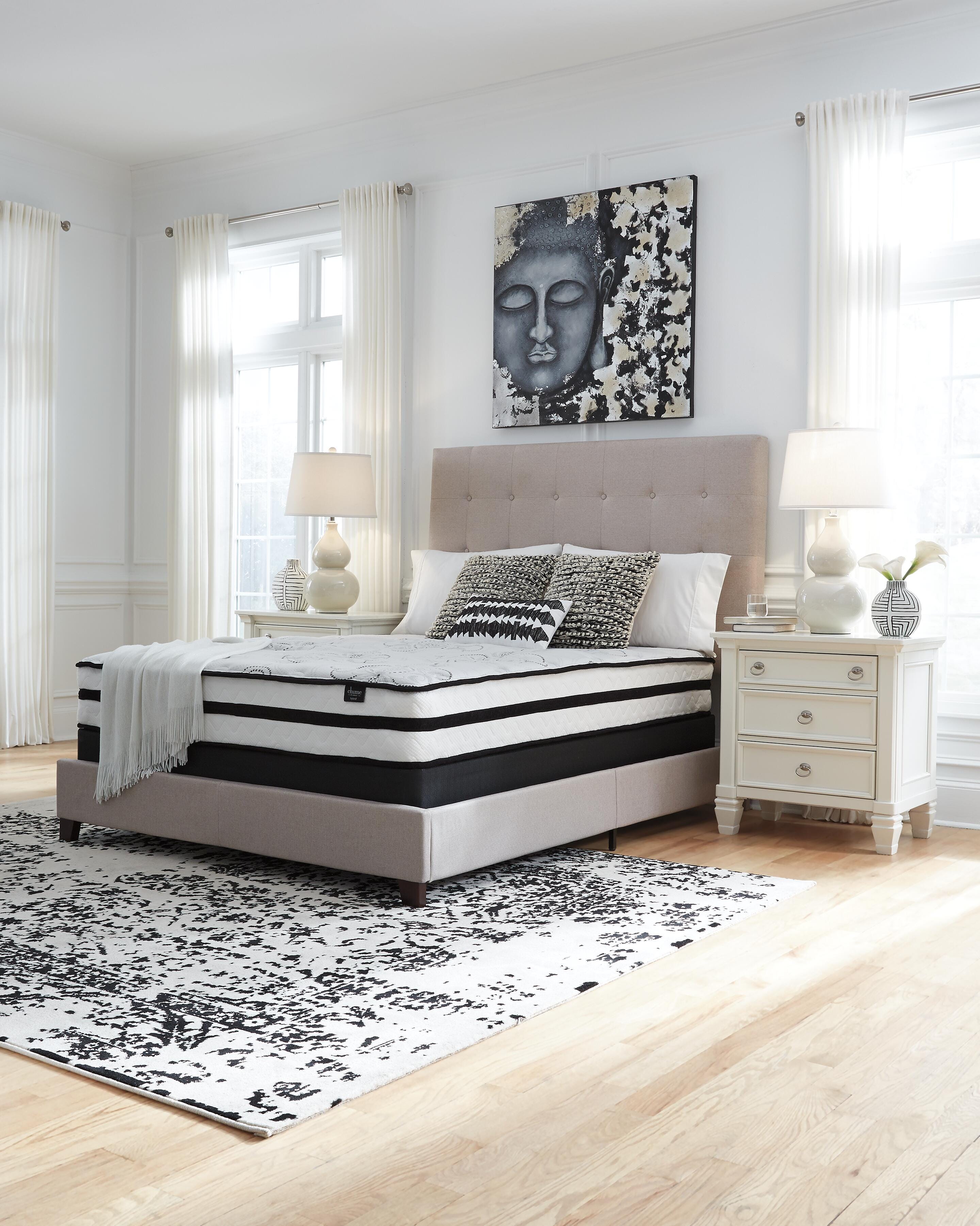 Chime 10 Inch Hybrid Full Mattress in a Box, White, large