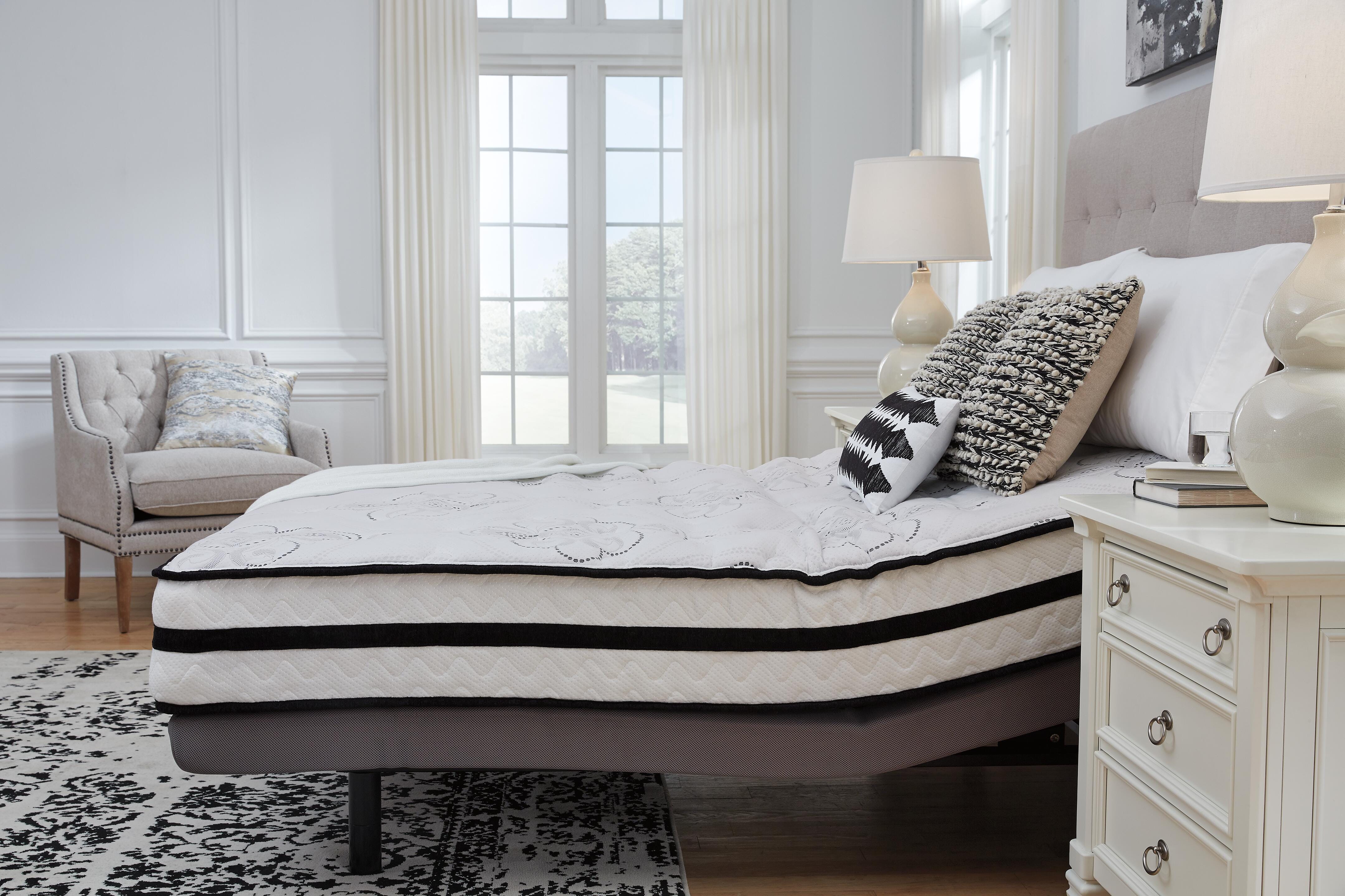 Chime 10 Inch Hybrid California King Mattress in a Box, White, large