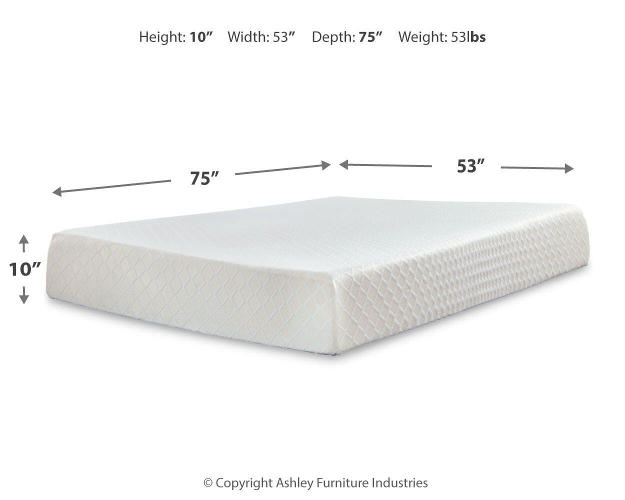 10 Inch Chime Memory Foam Dimensions