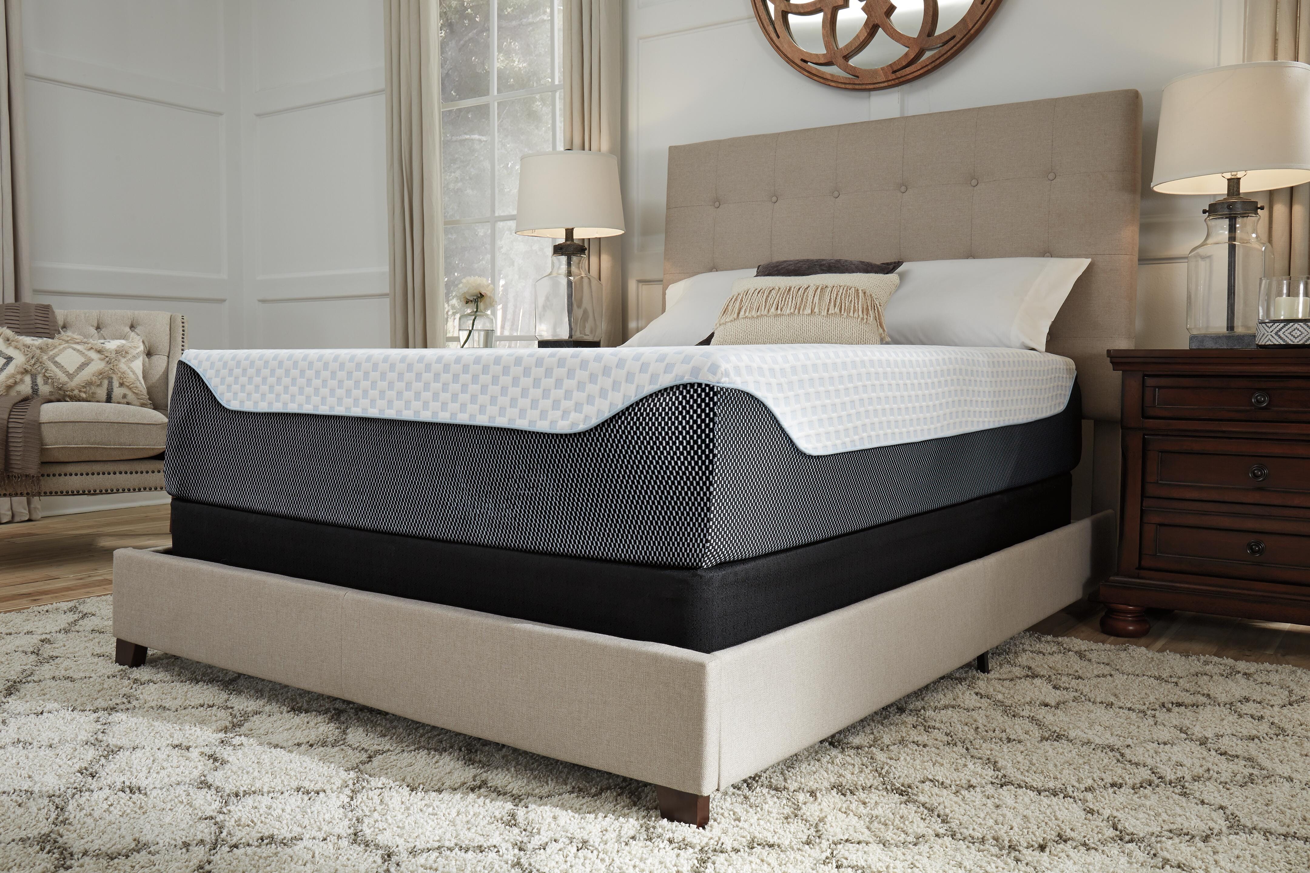 14 Inch Chime Elite Queen Memory Foam Mattress in a Box, White/Blue, large